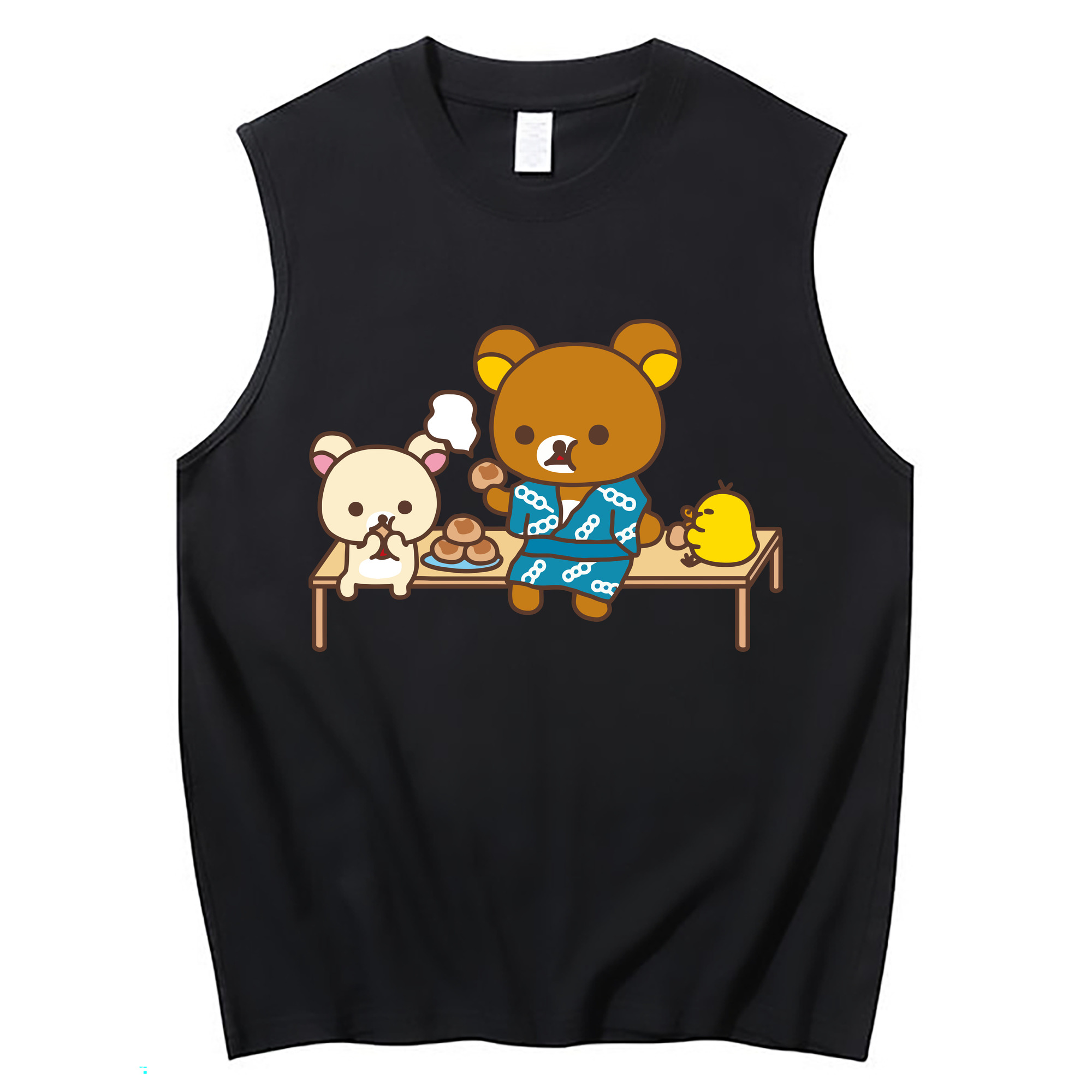 （画像用） リラックマ リラックマ キイロイトリ Rilakkuma Korilakkuma Kiiroitori コットン100％タンクトップ（フロントプリント）