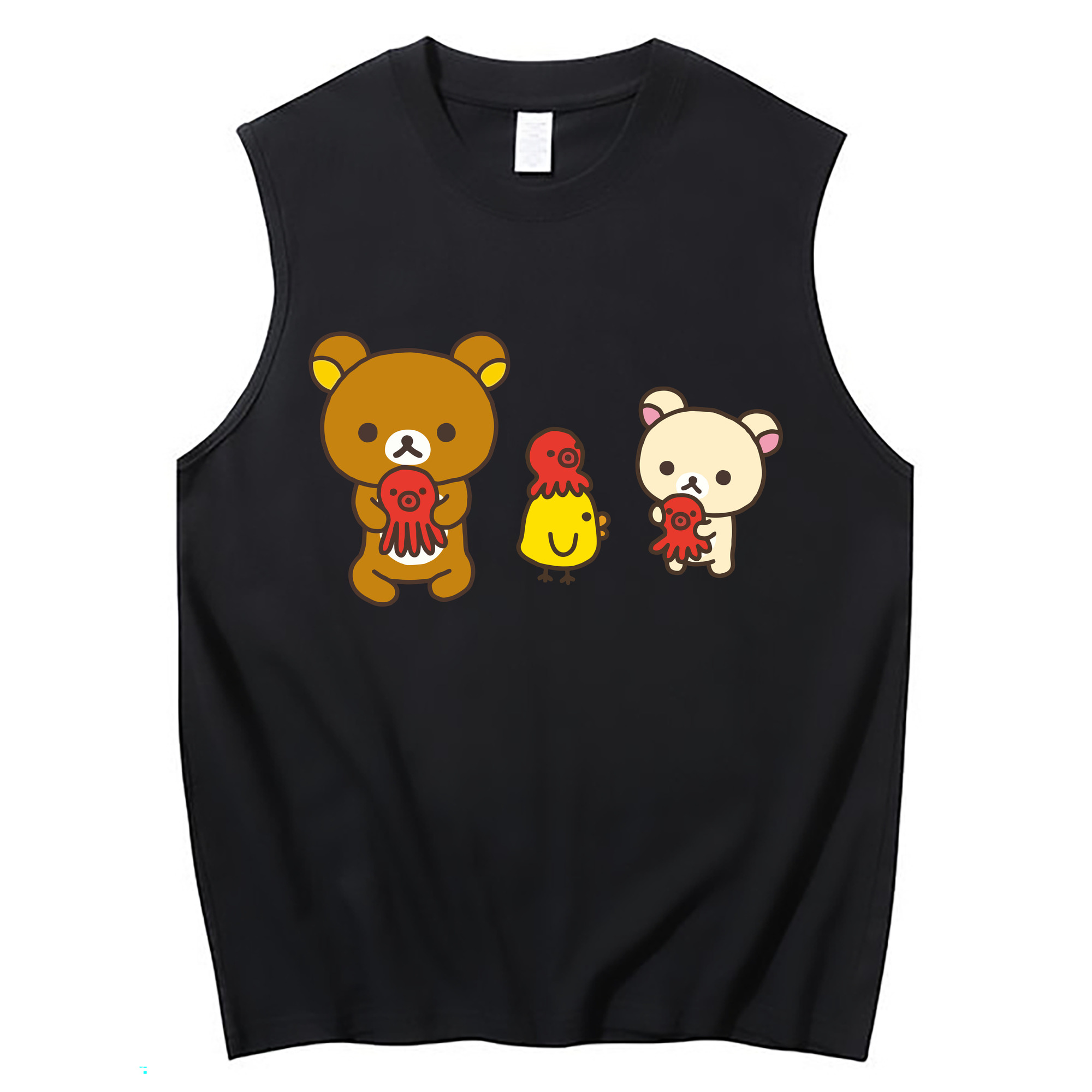 （画像用） リラックマ リラックマ キイロイトリ Rilakkuma Korilakkuma Kiiroitori コットン100％タンクトップ（フロントプリント）