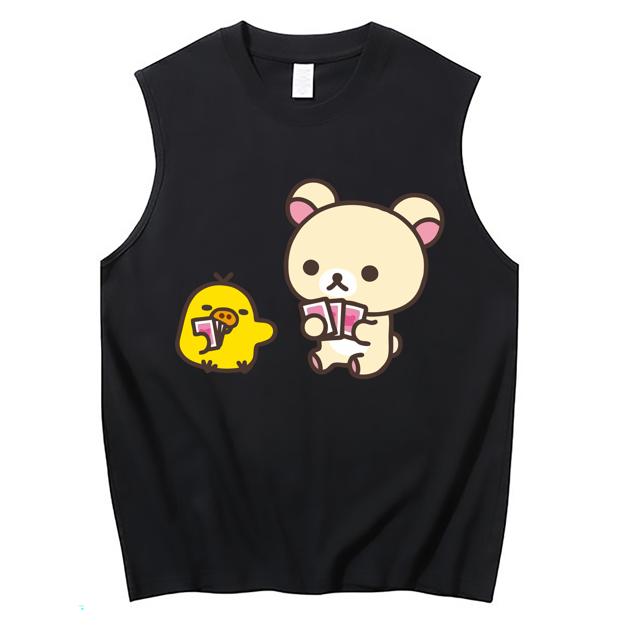 （画像用） リラックマ リラックマ キイロイトリ Rilakkuma Korilakkuma Kiiroitori コットン100％タンクトップ（フロントプリント）