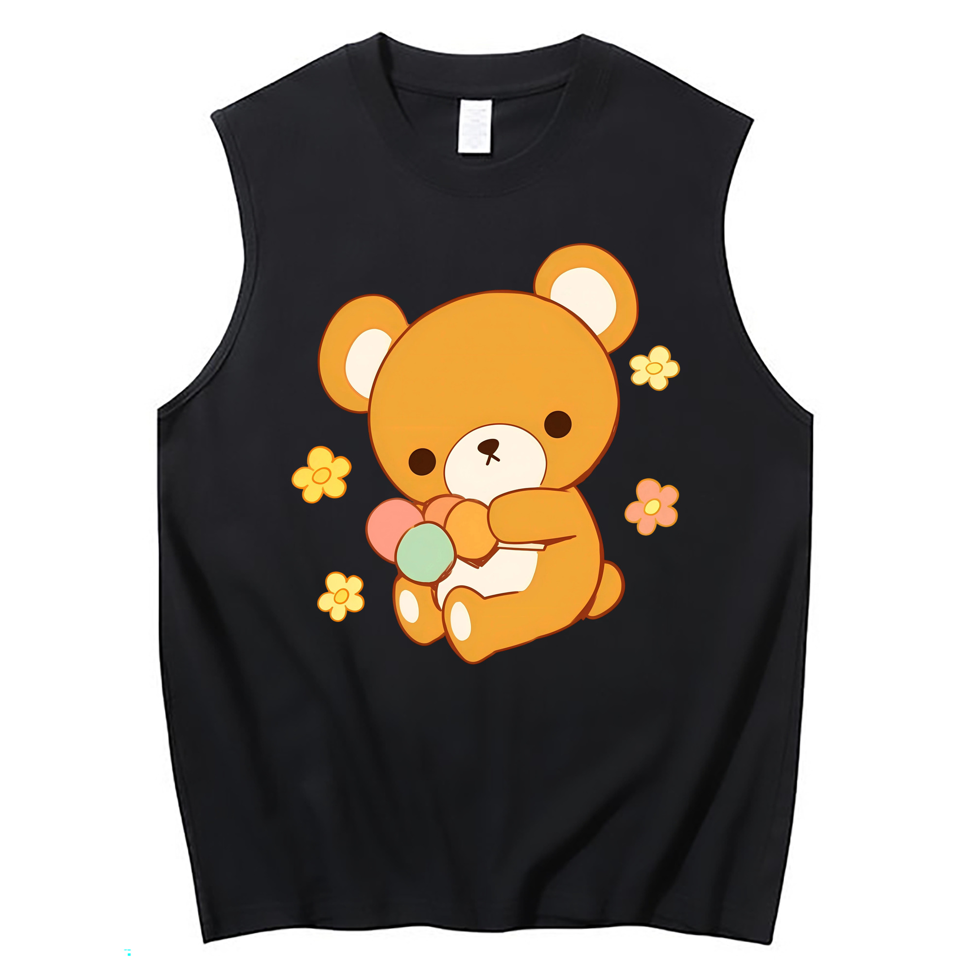（画像用） リラックマ リラックマ キイロイトリ Rilakkuma Korilakkuma Kiiroitori コットン100％タンクトップ（フロントプリント）