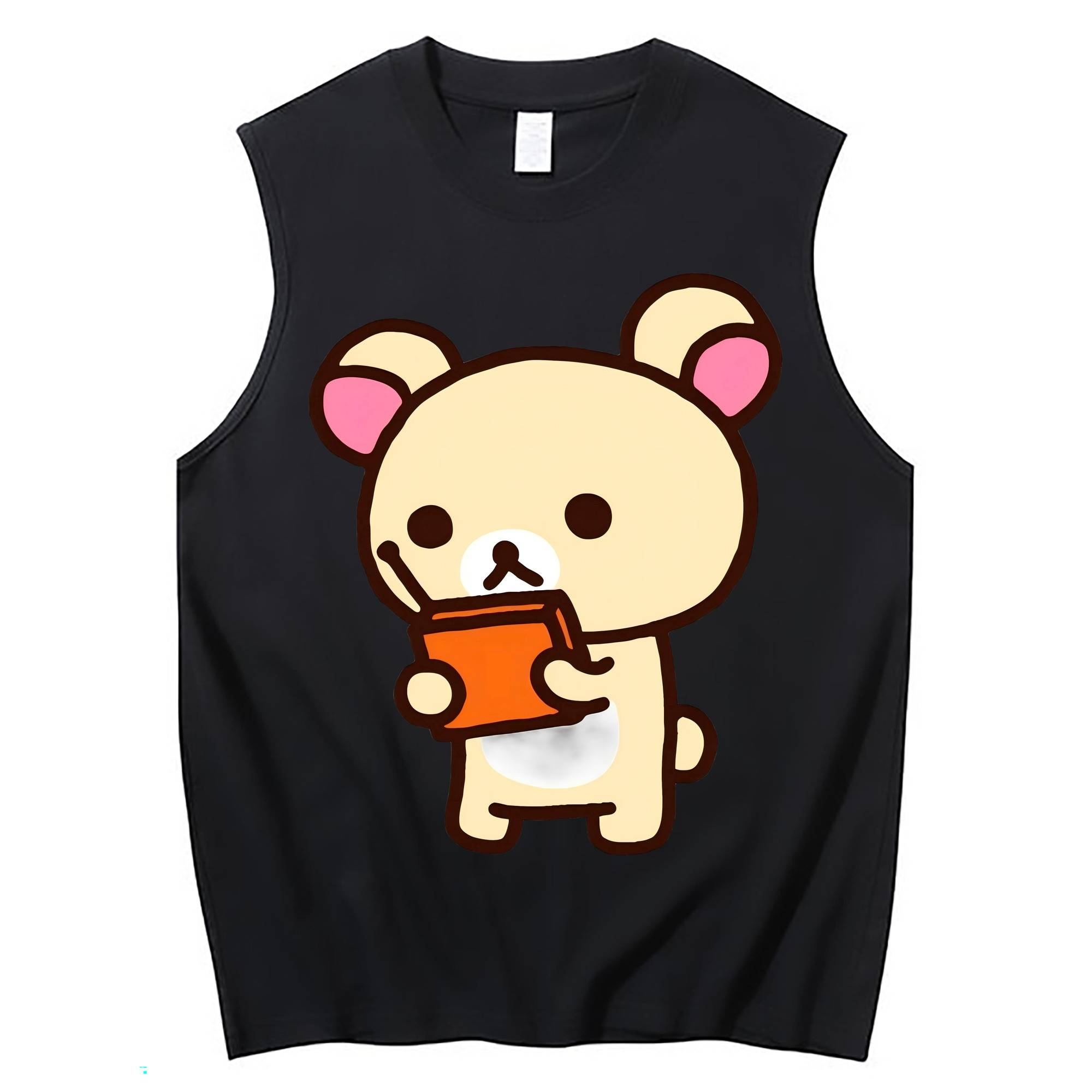 （画像用） リラックマ リラックマ キイロイトリ Rilakkuma Korilakkuma Kiiroitori コットン100％タンクトップ（フロントプリント）