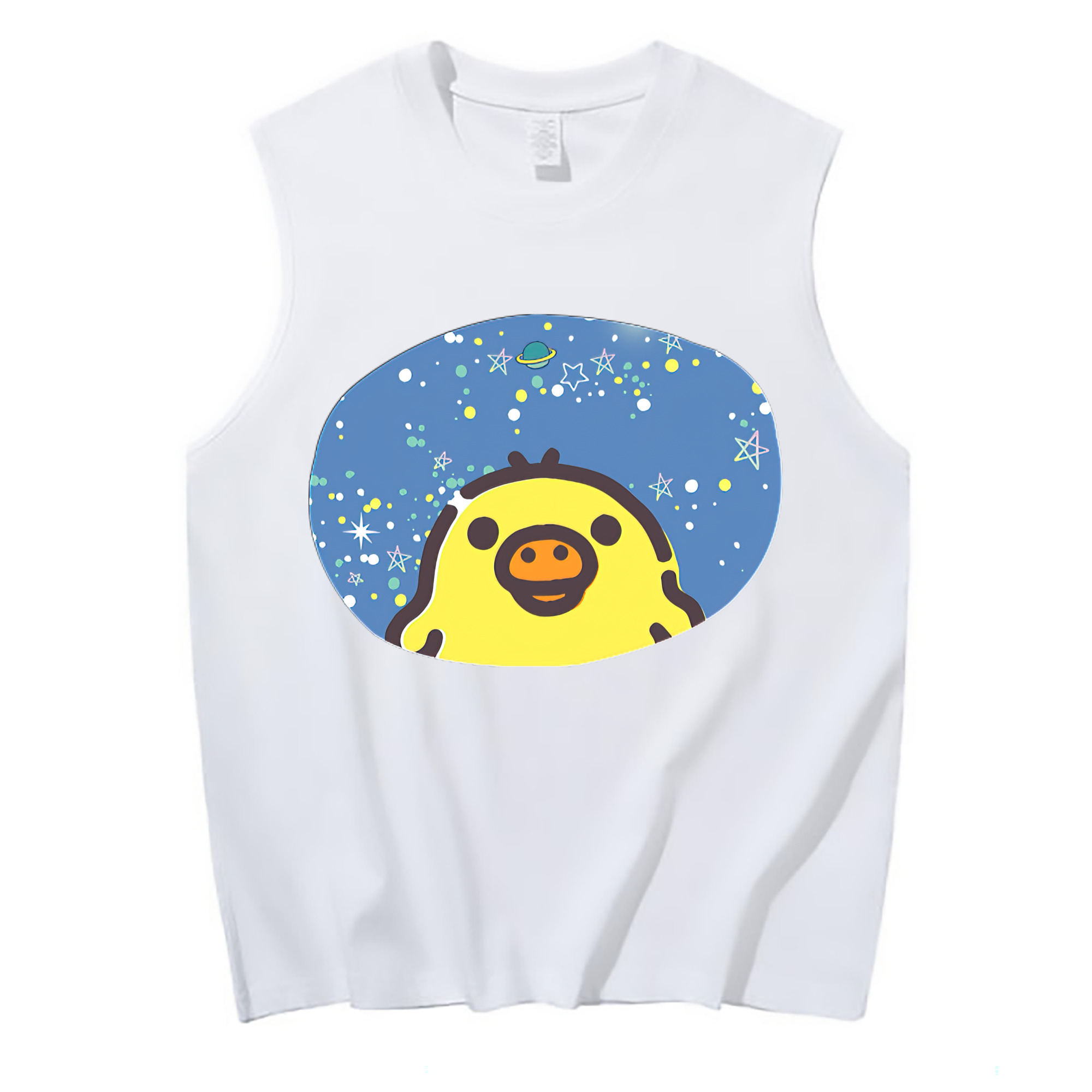 （画像用） リラックマ リラックマ キイロイトリ Rilakkuma Korilakkuma Kiiroitori コットン100％タンクトップ（フロントプリント）