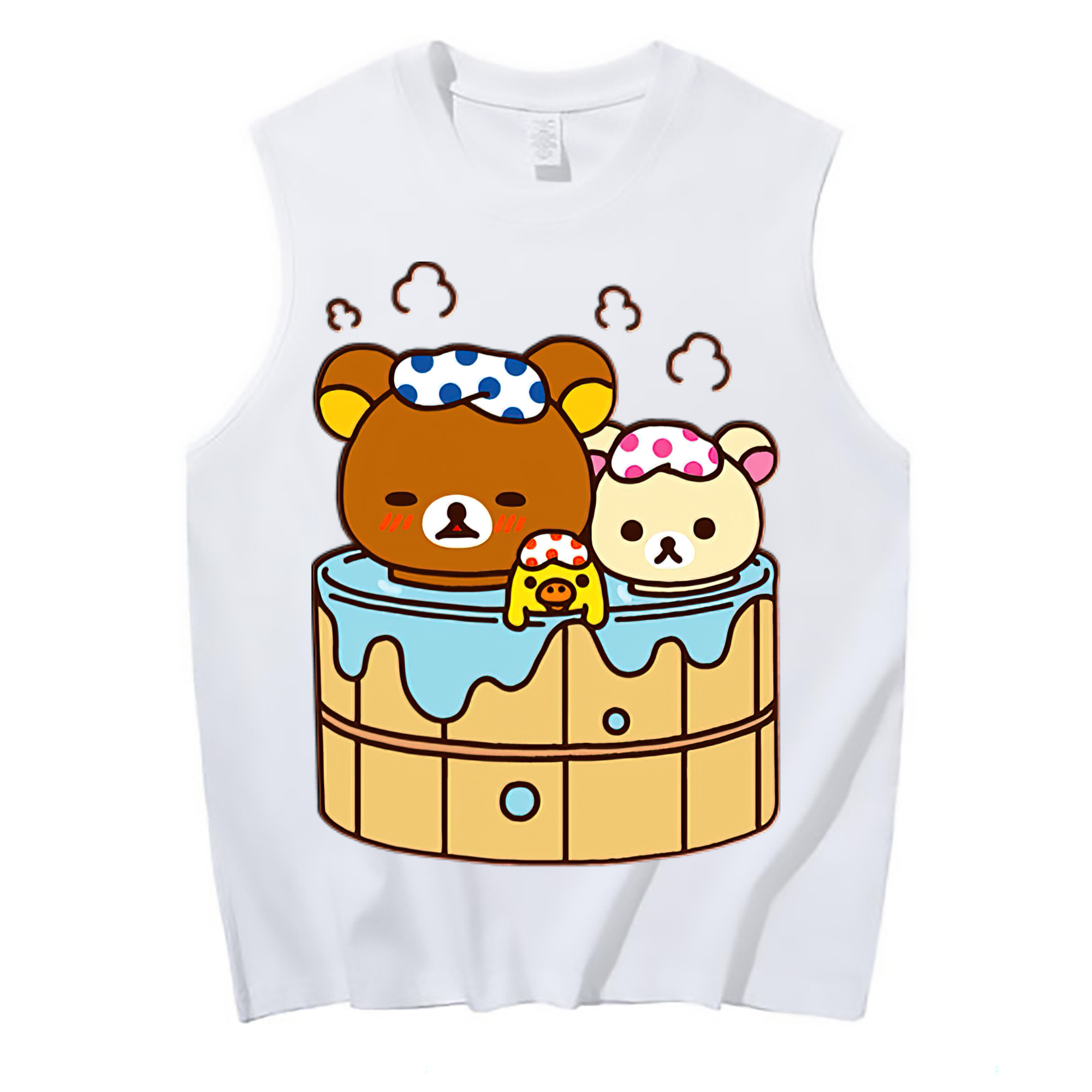 （画像用） リラックマ リラックマ キイロイトリ Rilakkuma Korilakkuma Kiiroitori コットン100％タンクトップ（フロントプリント）