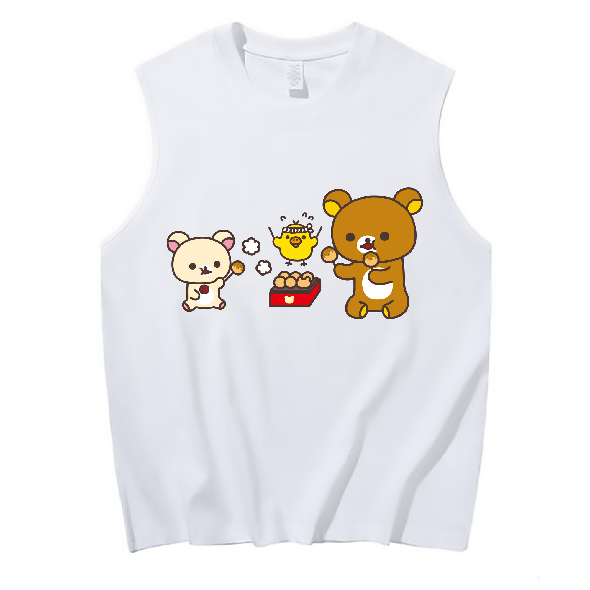 （画像用） リラックマ リラックマ キイロイトリ Rilakkuma Korilakkuma Kiiroitori コットン100％タンクトップ（フロントプリント）