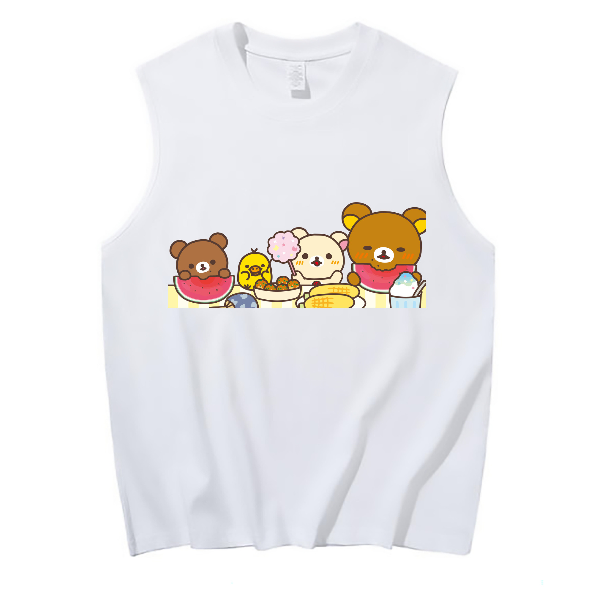 （画像用） リラックマ リラックマ キイロイトリ Rilakkuma Korilakkuma Kiiroitori コットン100％タンクトップ（フロントプリント）
