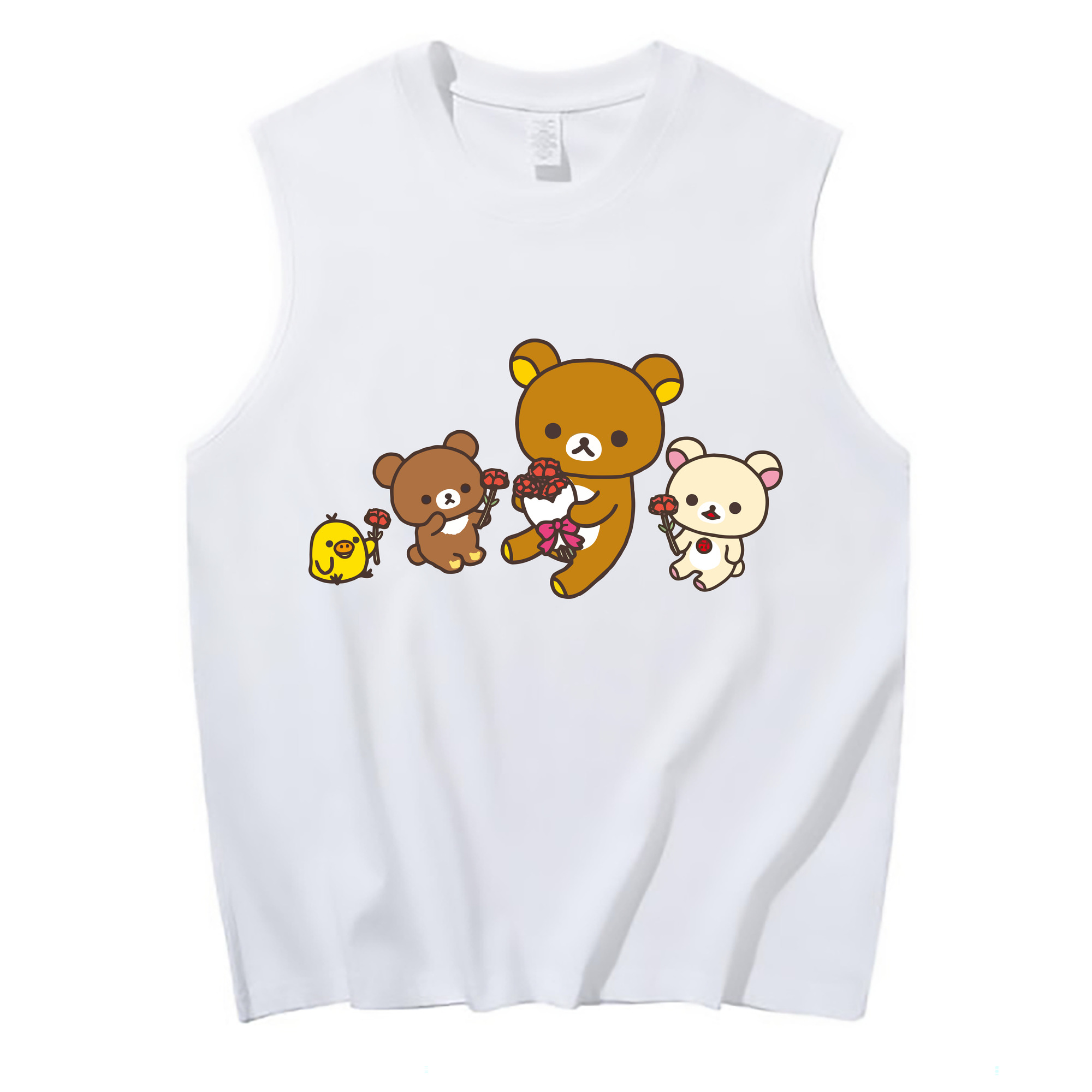 （画像用） リラックマ リラックマ キイロイトリ Rilakkuma Korilakkuma Kiiroitori コットン100％タンクトップ（フロントプリント）