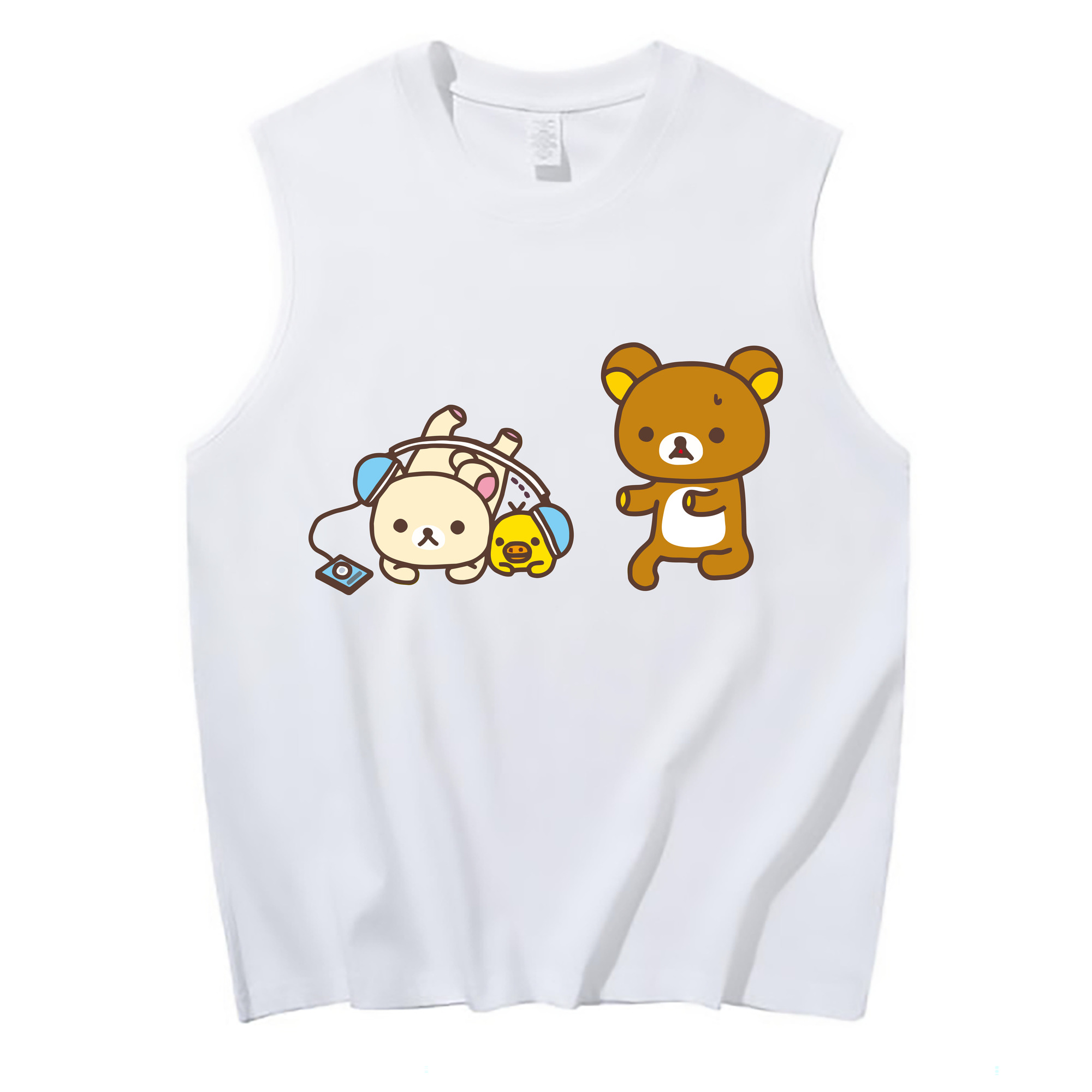 （画像用） リラックマ リラックマ キイロイトリ Rilakkuma Korilakkuma Kiiroitori コットン100％タンクトップ（フロントプリント）