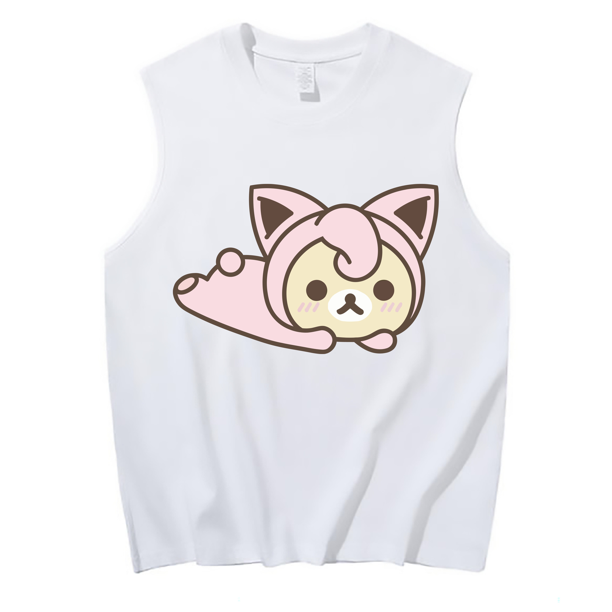 （画像用） リラックマ リラックマ キイロイトリ Rilakkuma Korilakkuma Kiiroitori コットン100％タンクトップ（フロントプリント）
