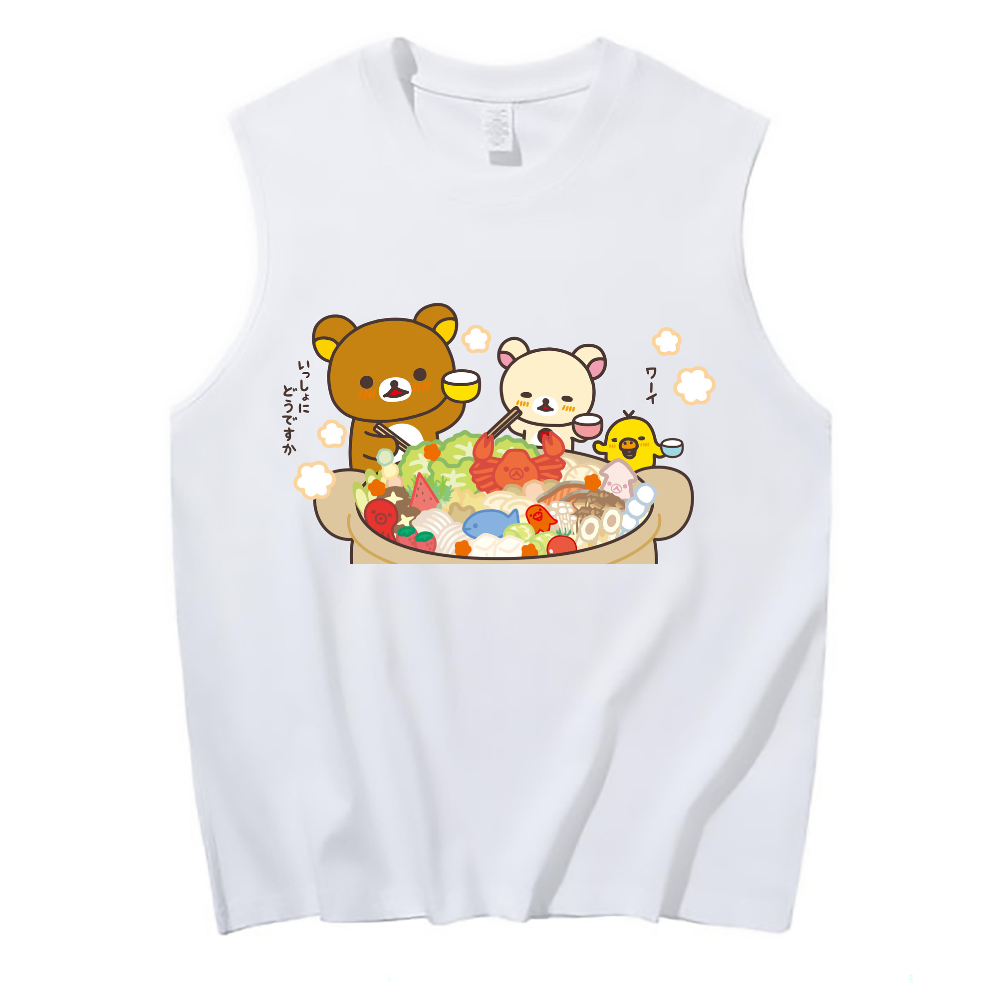 （画像用） リラックマ リラックマ キイロイトリ Rilakkuma Korilakkuma Kiiroitori コットン100％タンクトップ（フロントプリント）