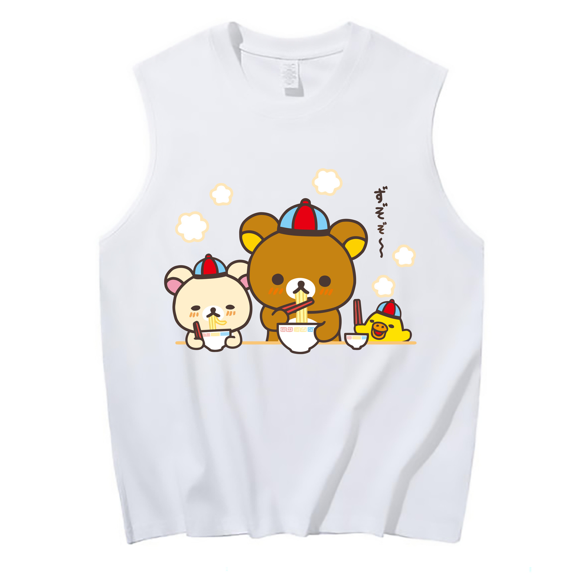 （画像用） リラックマ リラックマ キイロイトリ Rilakkuma Korilakkuma Kiiroitori コットン100％タンクトップ（フロントプリント）