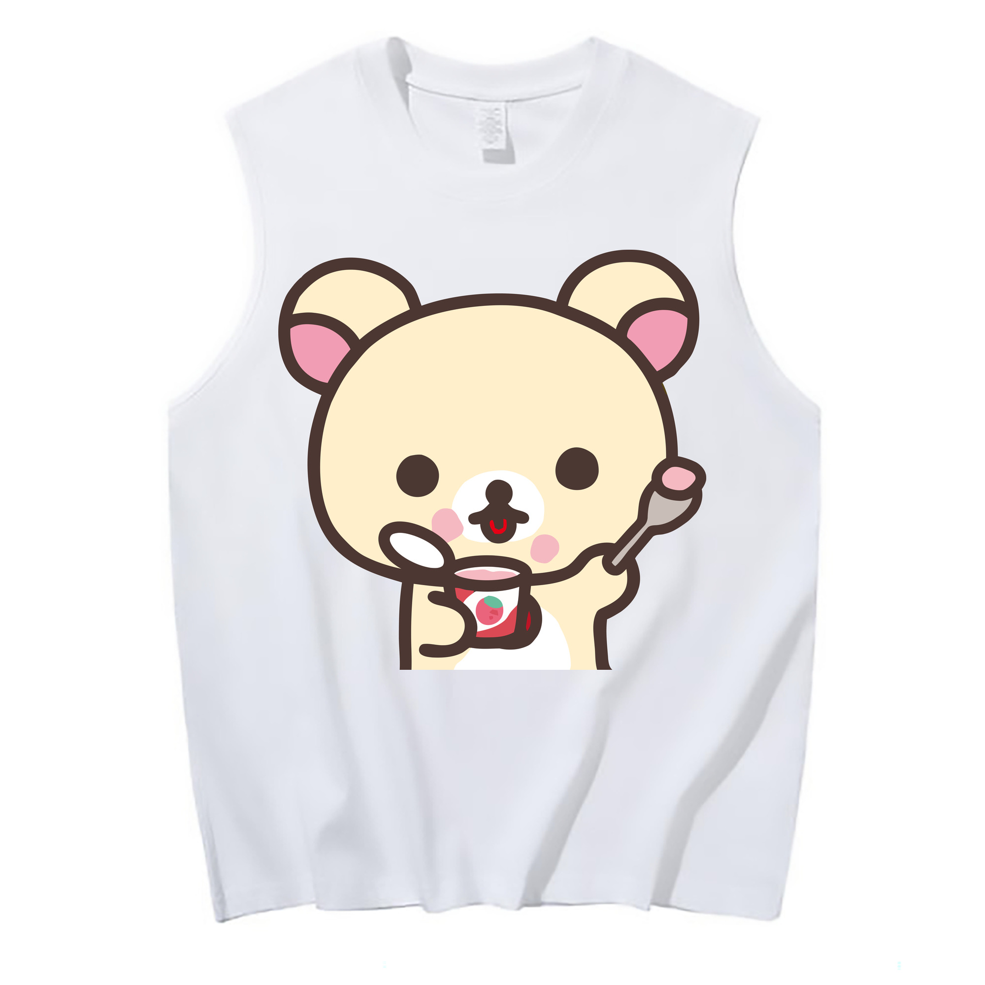 （画像用） リラックマ リラックマ キイロイトリ Rilakkuma Korilakkuma Kiiroitori コットン100％タンクトップ（フロントプリント）