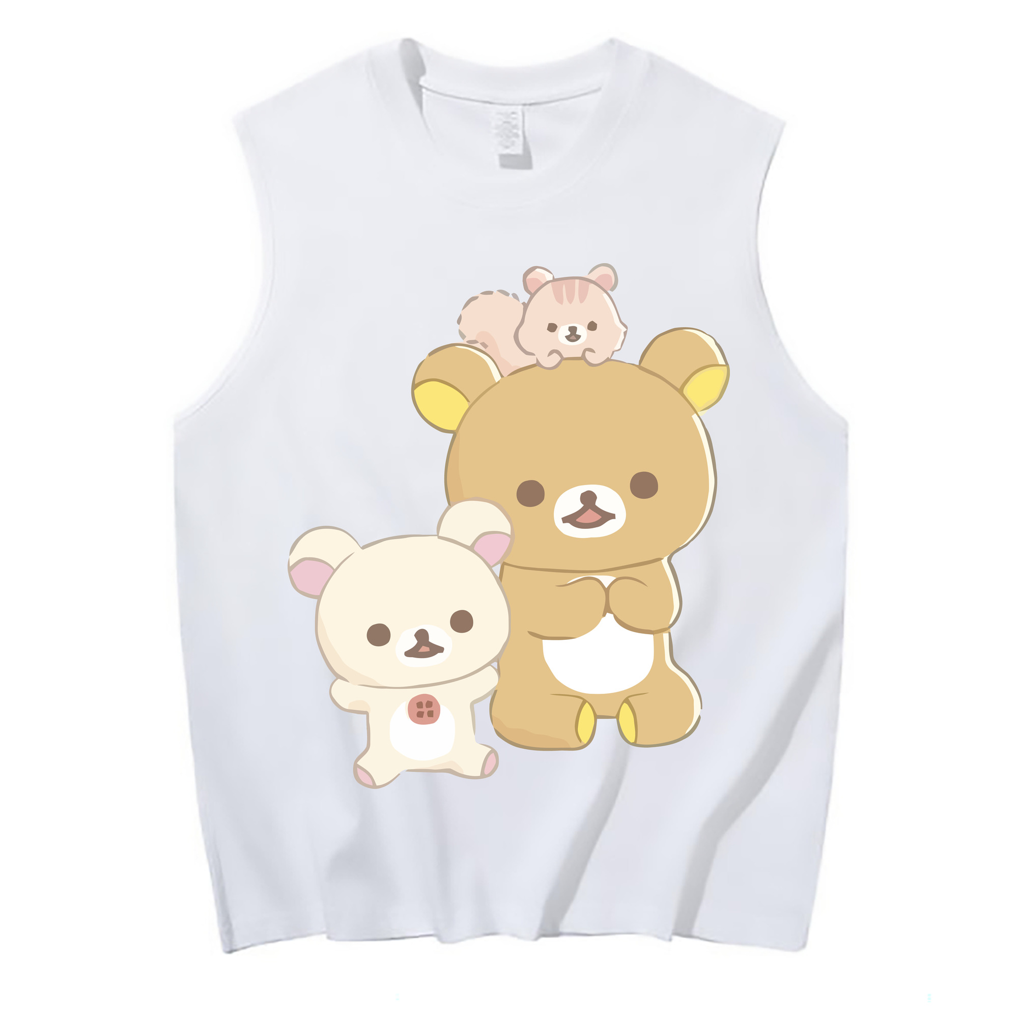 （画像用） リラックマ リラックマ キイロイトリ Rilakkuma Korilakkuma Kiiroitori コットン100％タンクトップ（フロントプリント）