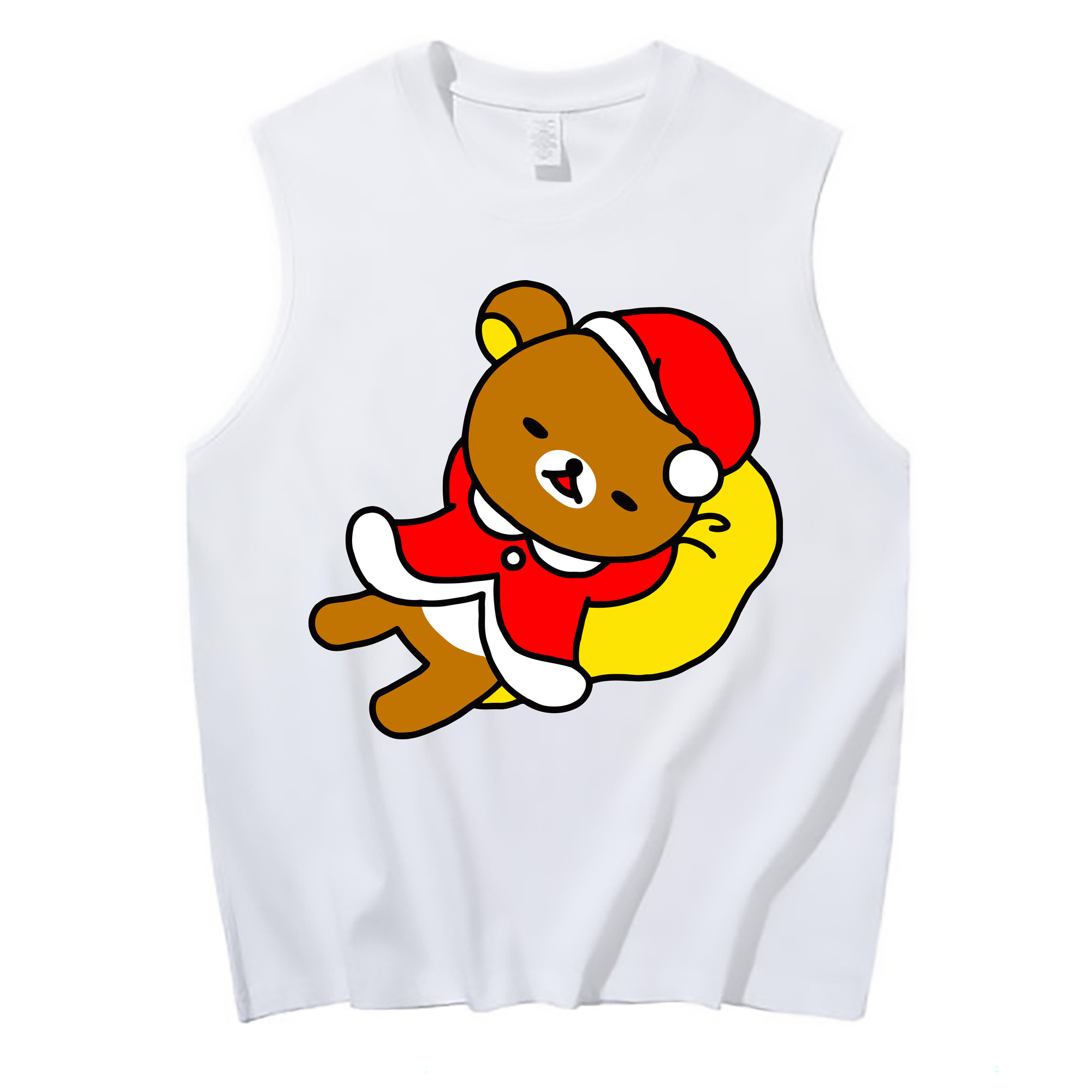 （画像用） リラックマ リラックマ キイロイトリ Rilakkuma Korilakkuma Kiiroitori コットン100％タンクトップ（フロントプリント）