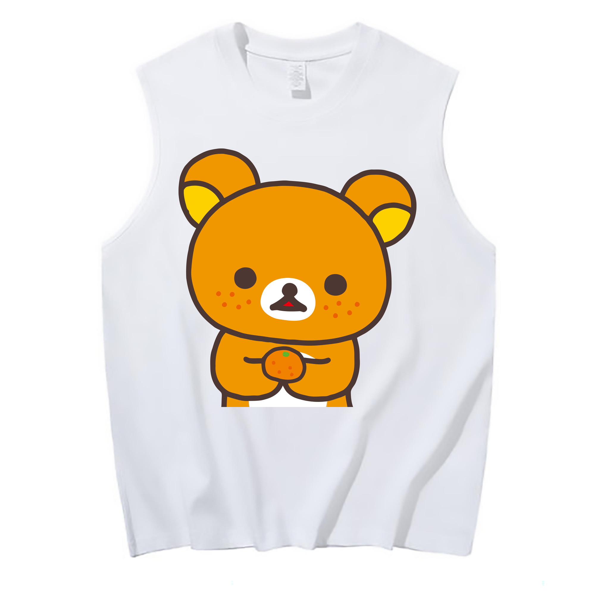 （画像用） リラックマ リラックマ キイロイトリ Rilakkuma Korilakkuma Kiiroitori コットン100％タンクトップ（フロントプリント）