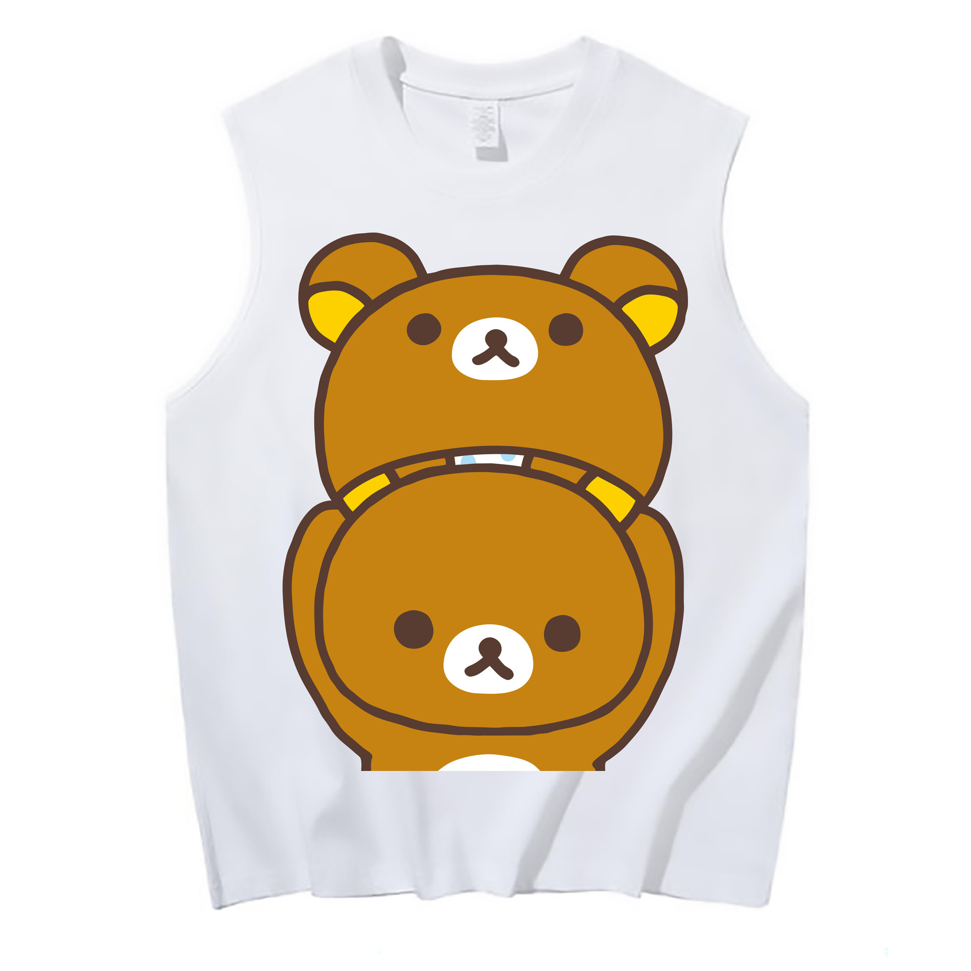 （画像用） リラックマ リラックマ キイロイトリ Rilakkuma Korilakkuma Kiiroitori コットン100％タンクトップ（フロントプリント）