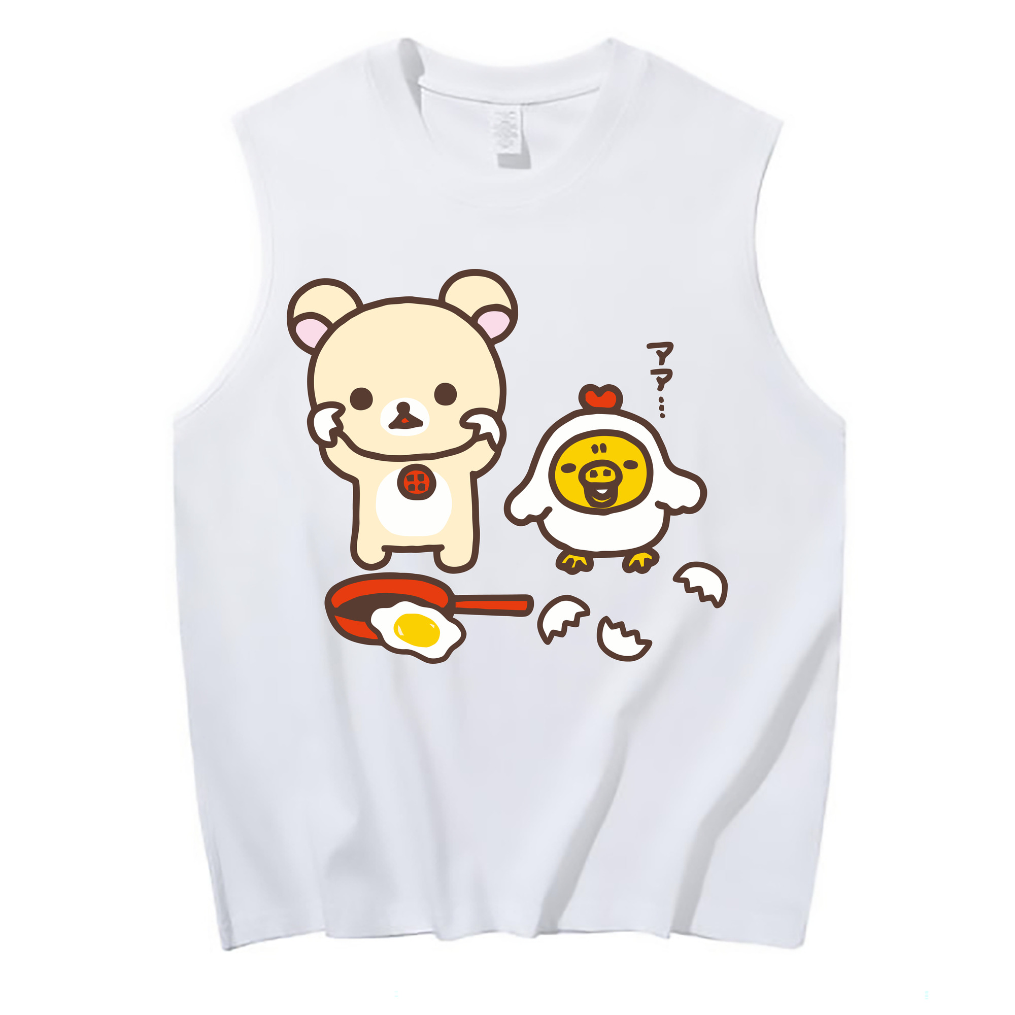 （画像用） リラックマ リラックマ キイロイトリ Rilakkuma Korilakkuma Kiiroitori コットン100％タンクトップ（フロントプリント）