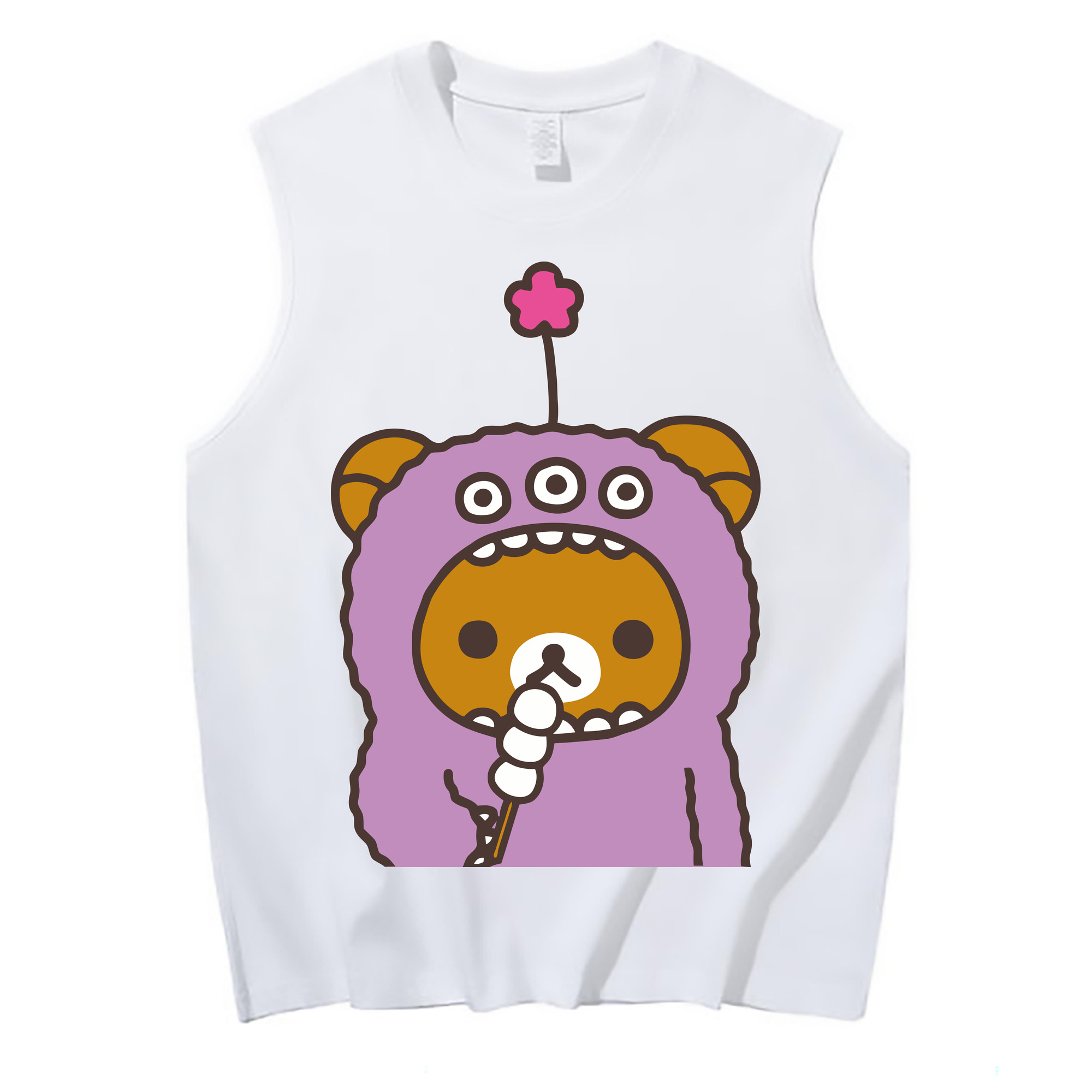 （画像用） リラックマ リラックマ キイロイトリ Rilakkuma Korilakkuma Kiiroitori コットン100％タンクトップ（フロントプリント）