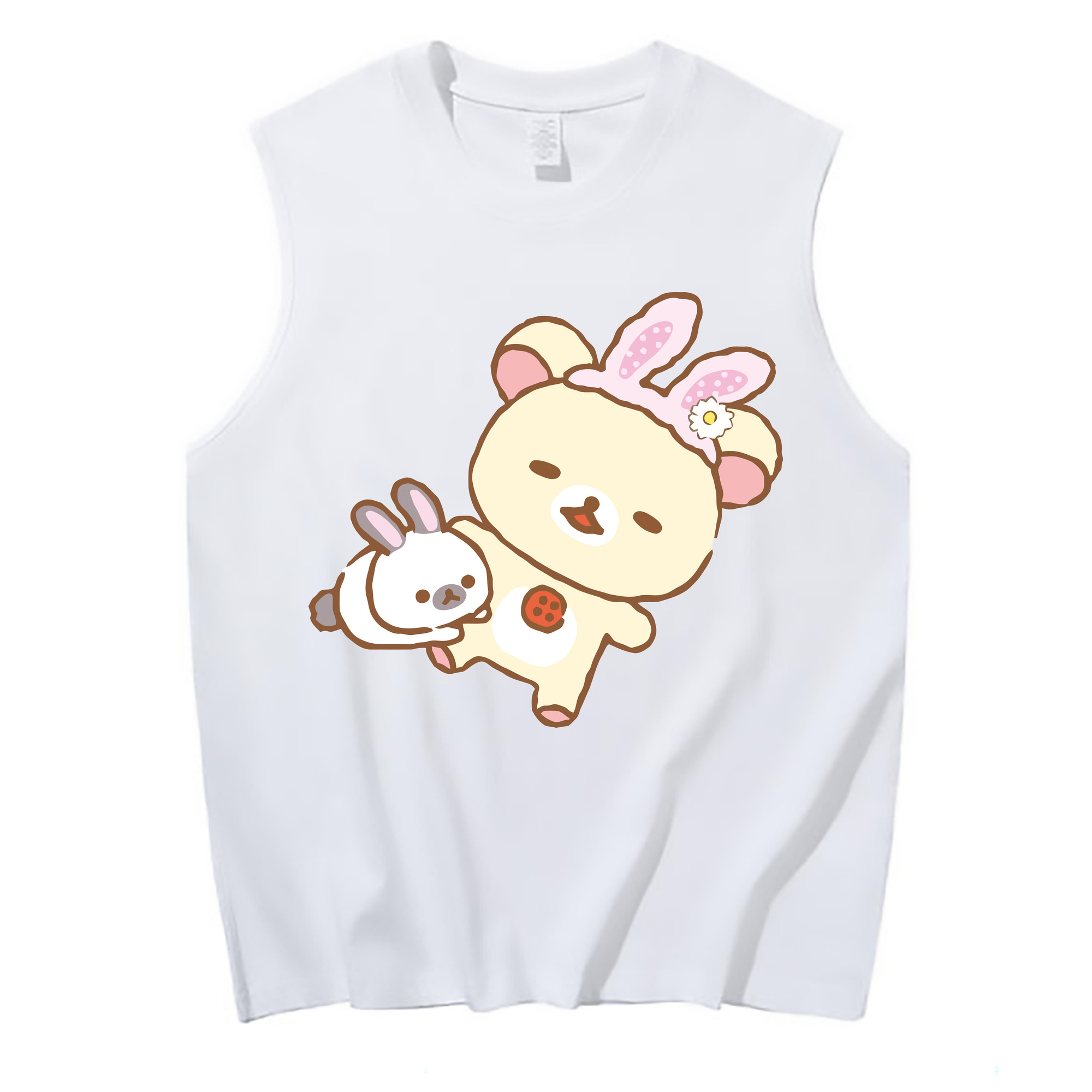 （画像用） リラックマ リラックマ キイロイトリ Rilakkuma Korilakkuma Kiiroitori コットン100％タンクトップ（フロントプリント）