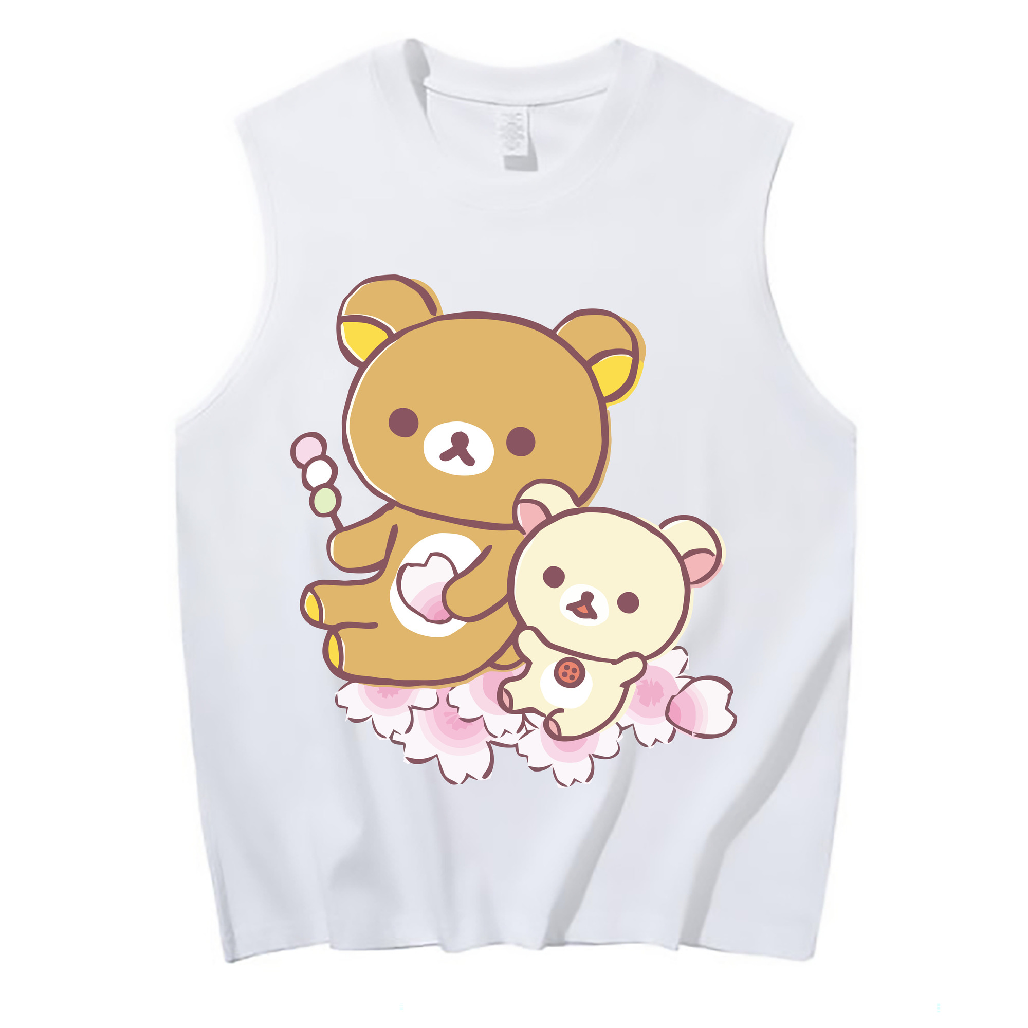 （画像用） リラックマ リラックマ キイロイトリ Rilakkuma Korilakkuma Kiiroitori コットン100％タンクトップ（フロントプリント）