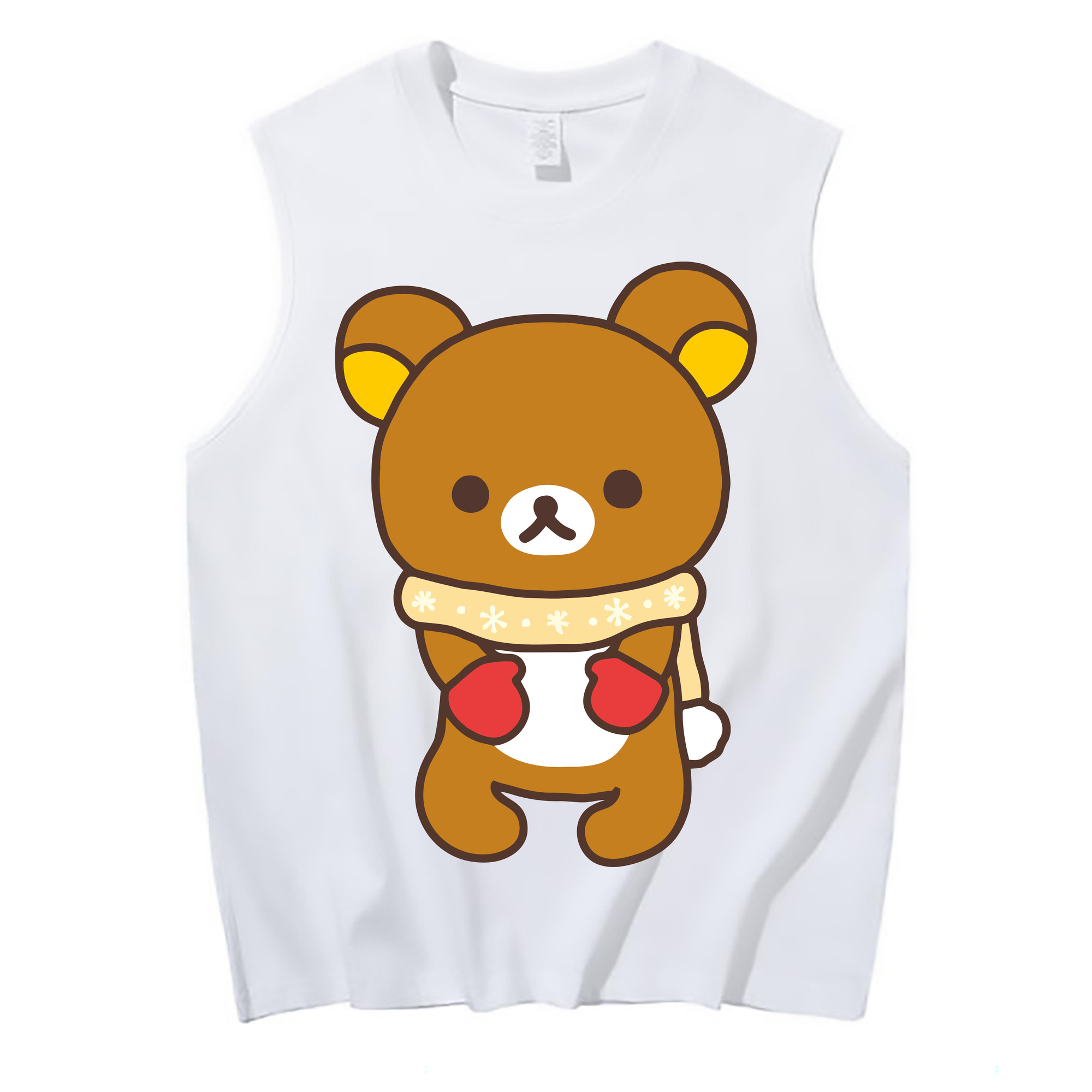 （画像用） リラックマ リラックマ キイロイトリ Rilakkuma Korilakkuma Kiiroitori コットン100％タンクトップ（フロントプリント）