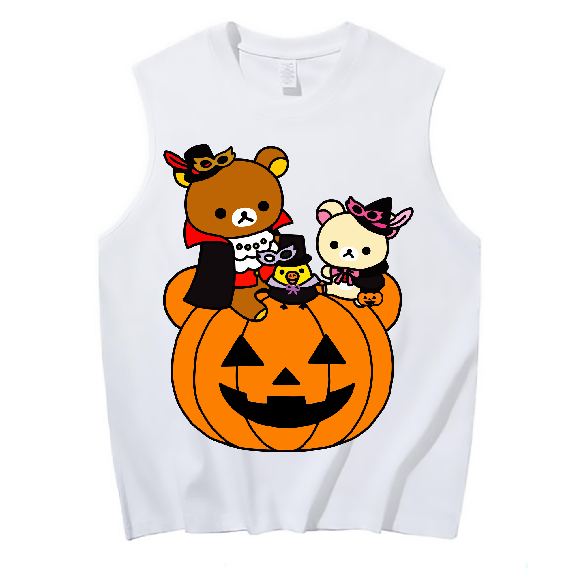 （画像用） リラックマ リラックマ キイロイトリ Rilakkuma Korilakkuma Kiiroitori コットン100％タンクトップ（フロントプリント）