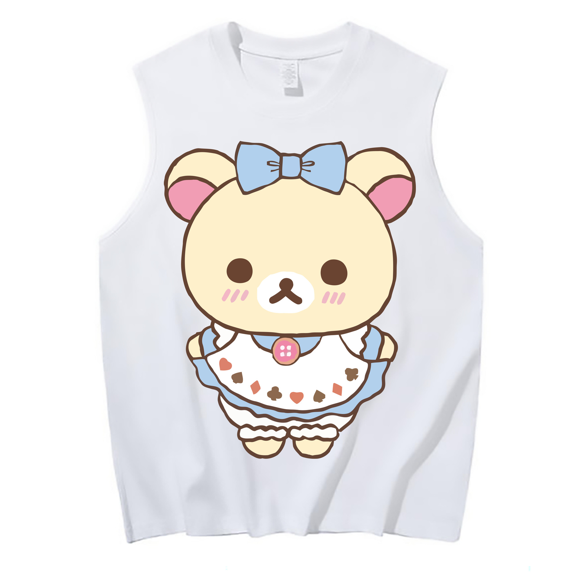 （画像用） リラックマ リラックマ キイロイトリ Rilakkuma Korilakkuma Kiiroitori コットン100％タンクトップ（フロントプリント）