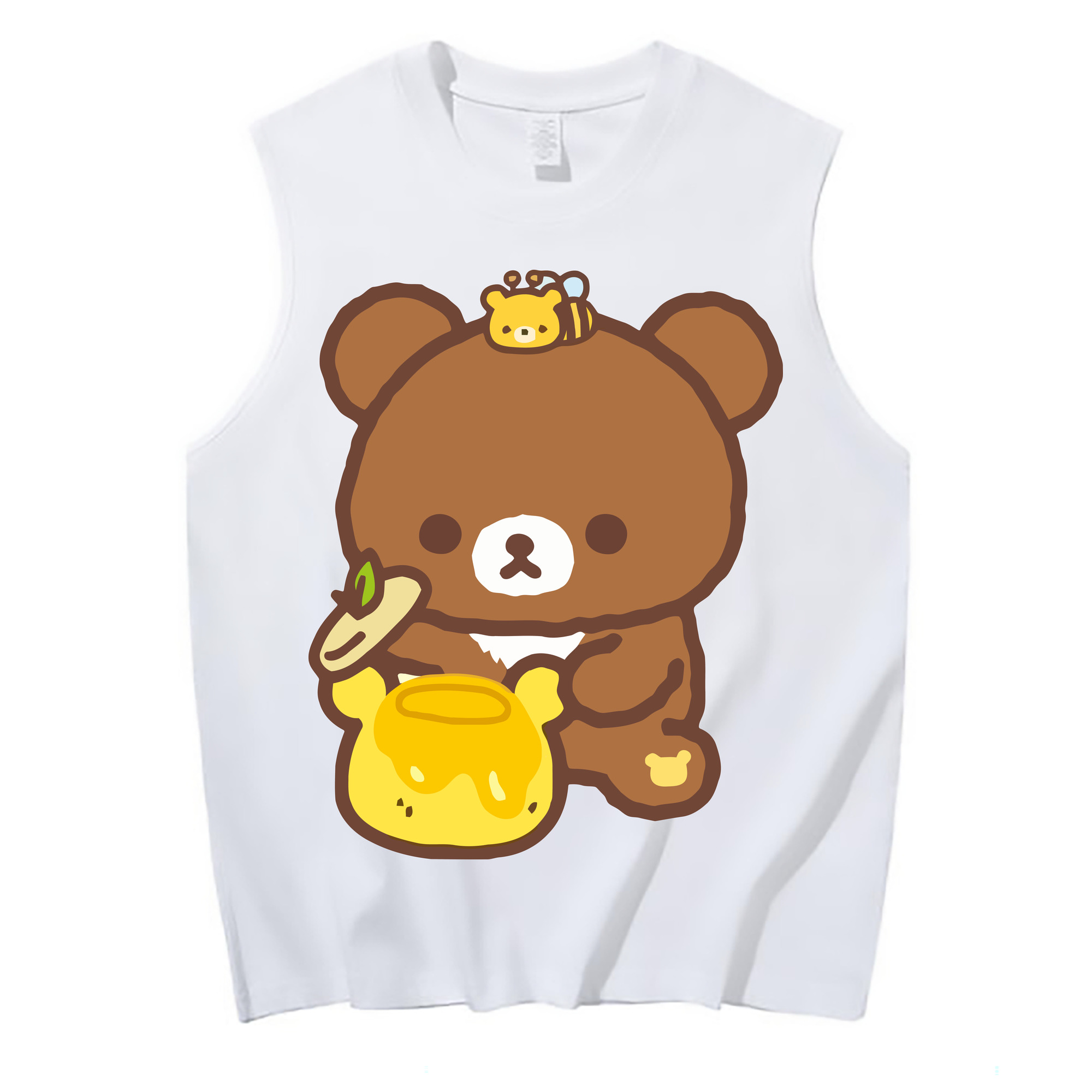 （画像用） リラックマ リラックマ キイロイトリ Rilakkuma Korilakkuma Kiiroitori コットン100％タンクトップ（フロントプリント）