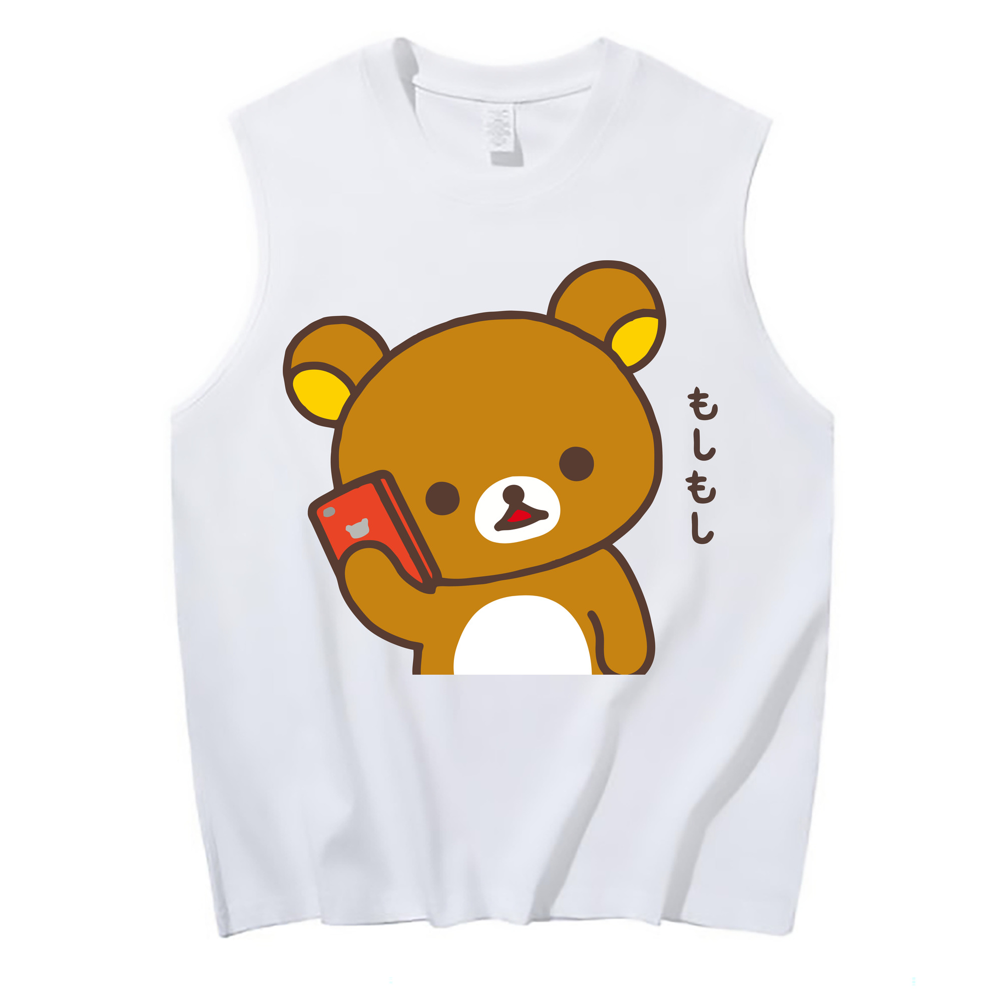 （画像用） リラックマ リラックマ キイロイトリ Rilakkuma Korilakkuma Kiiroitori コットン100％タンクトップ（フロントプリント）