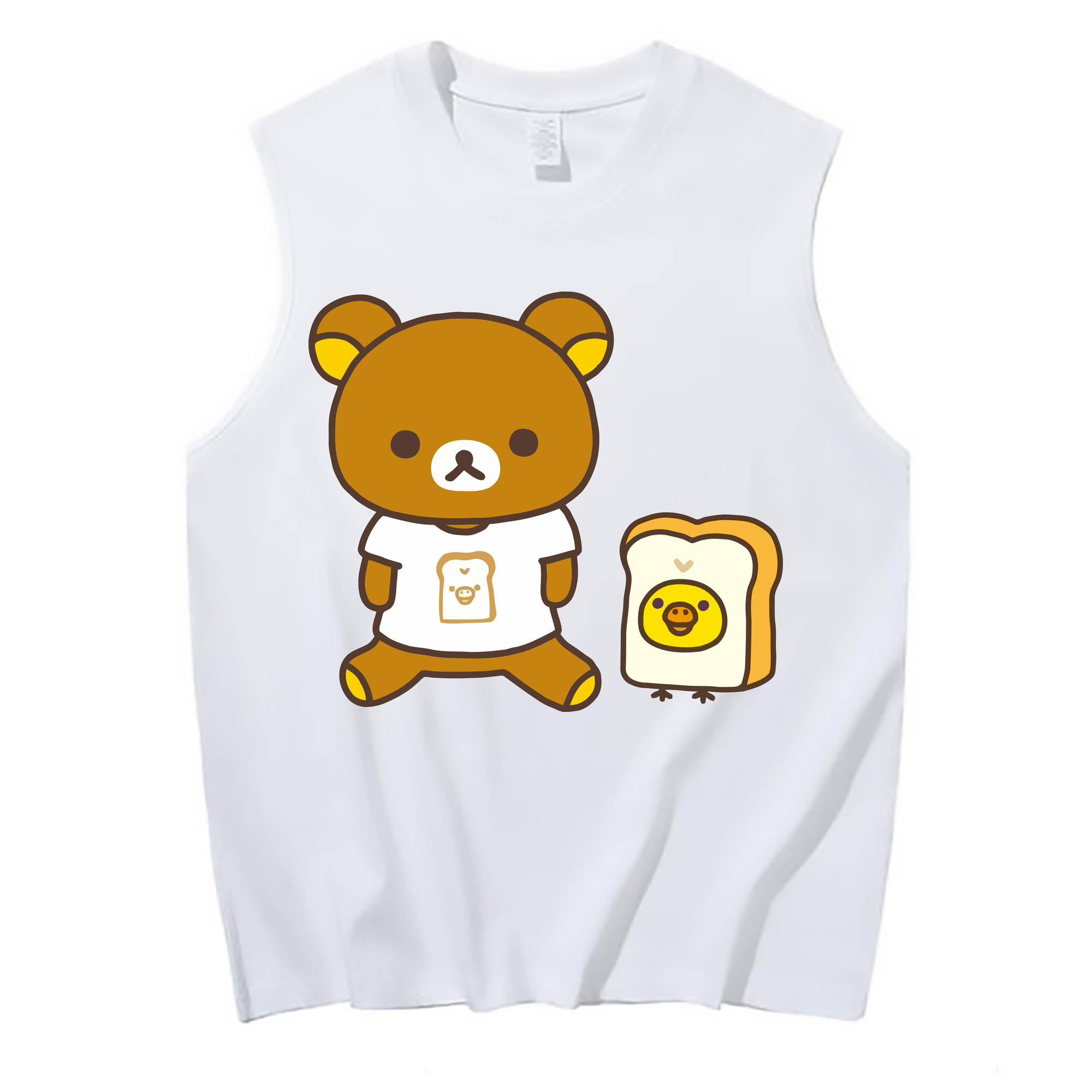 （画像用） リラックマ リラックマ キイロイトリ Rilakkuma Korilakkuma Kiiroitori コットン100％タンクトップ（フロントプリント）