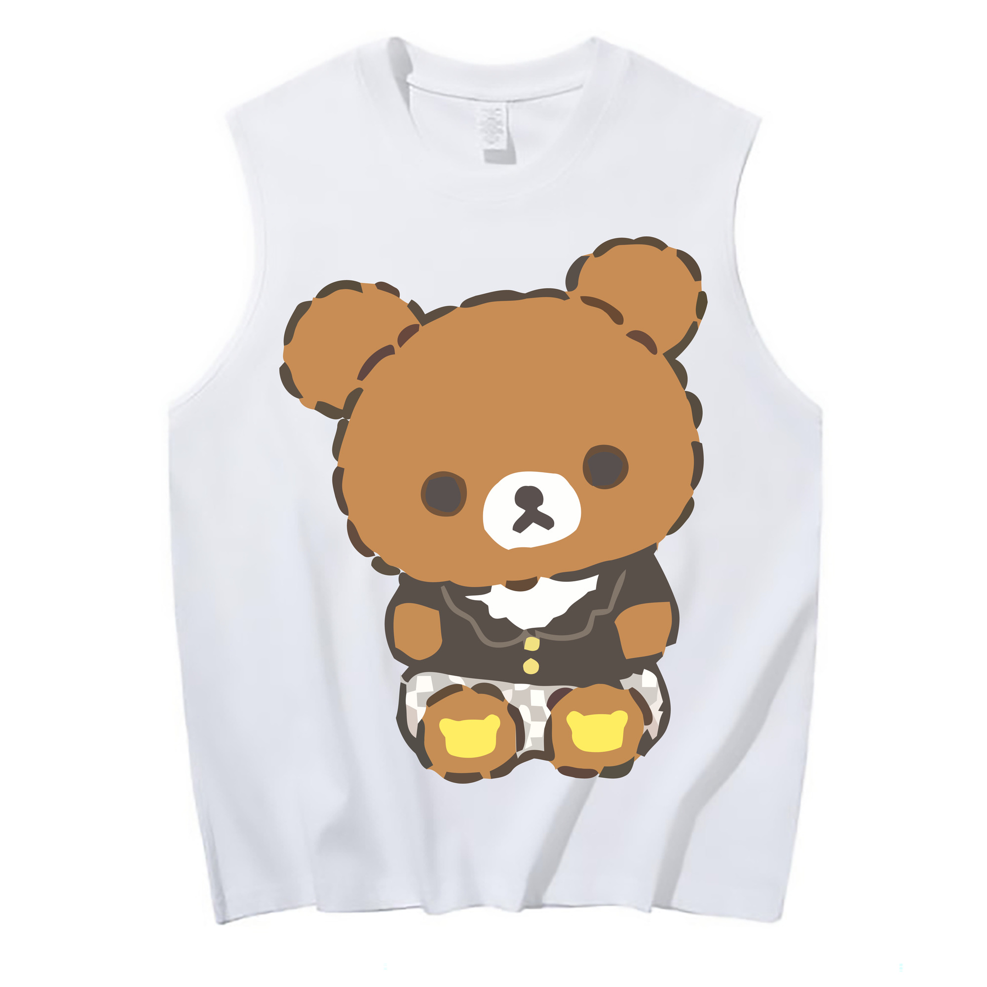 （画像用） リラックマ リラックマ キイロイトリ Rilakkuma Korilakkuma Kiiroitori コットン100％タンクトップ（フロントプリント）