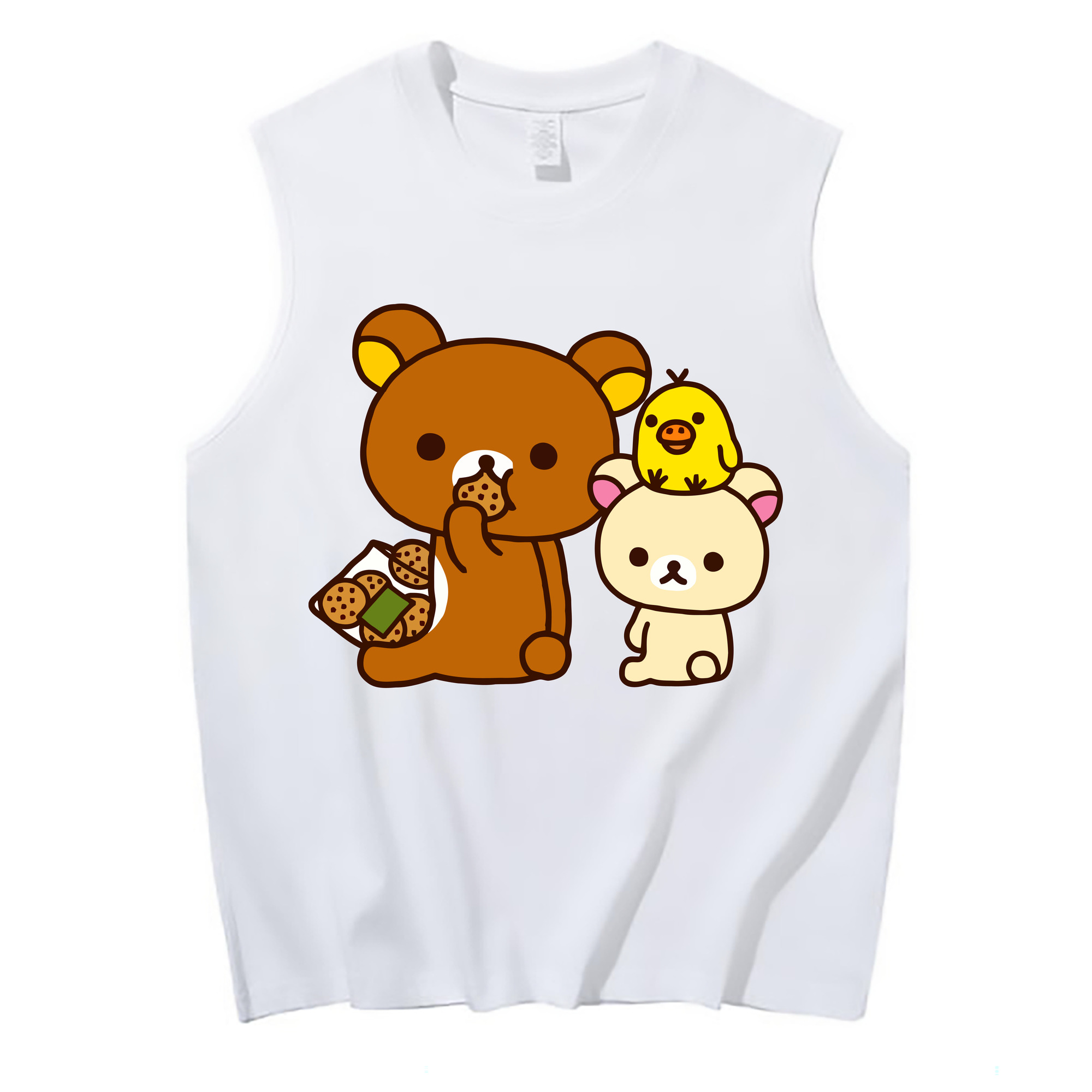 （画像用） リラックマ リラックマ キイロイトリ Rilakkuma Korilakkuma Kiiroitori コットン100％タンクトップ（フロントプリント）