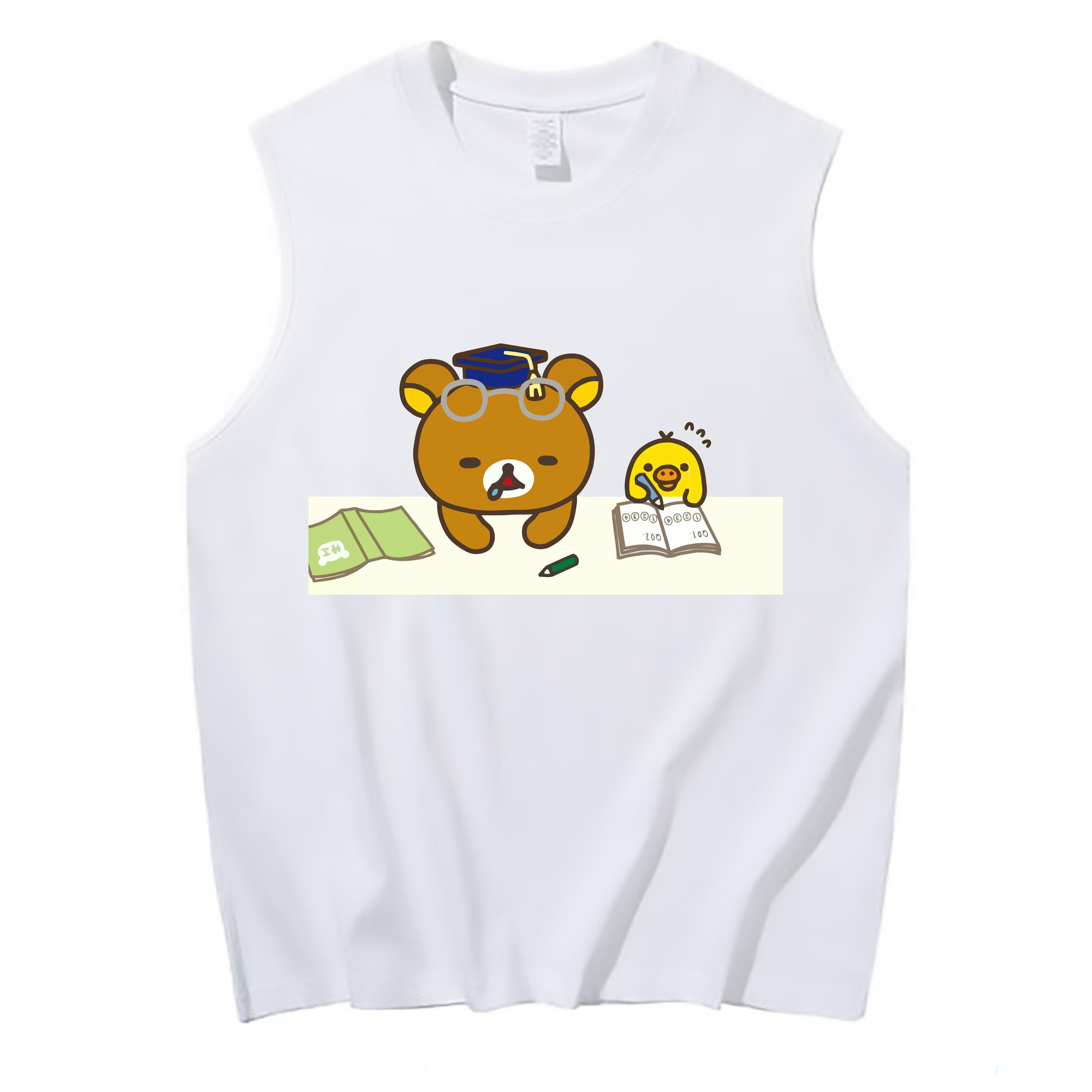 （画像用） リラックマ リラックマ キイロイトリ Rilakkuma Korilakkuma Kiiroitori コットン100％タンクトップ（フロントプリント）