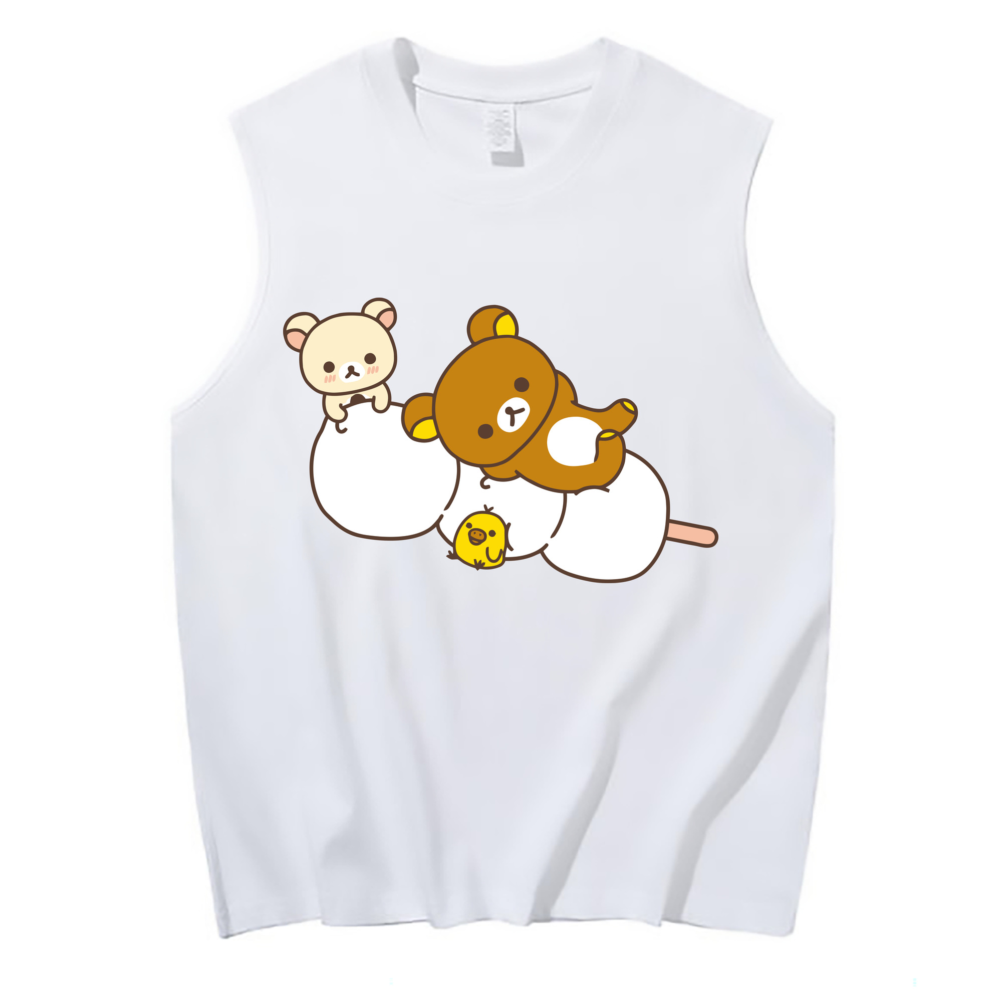 （画像用） リラックマ リラックマ キイロイトリ Rilakkuma Korilakkuma Kiiroitori コットン100％タンクトップ（フロントプリント）