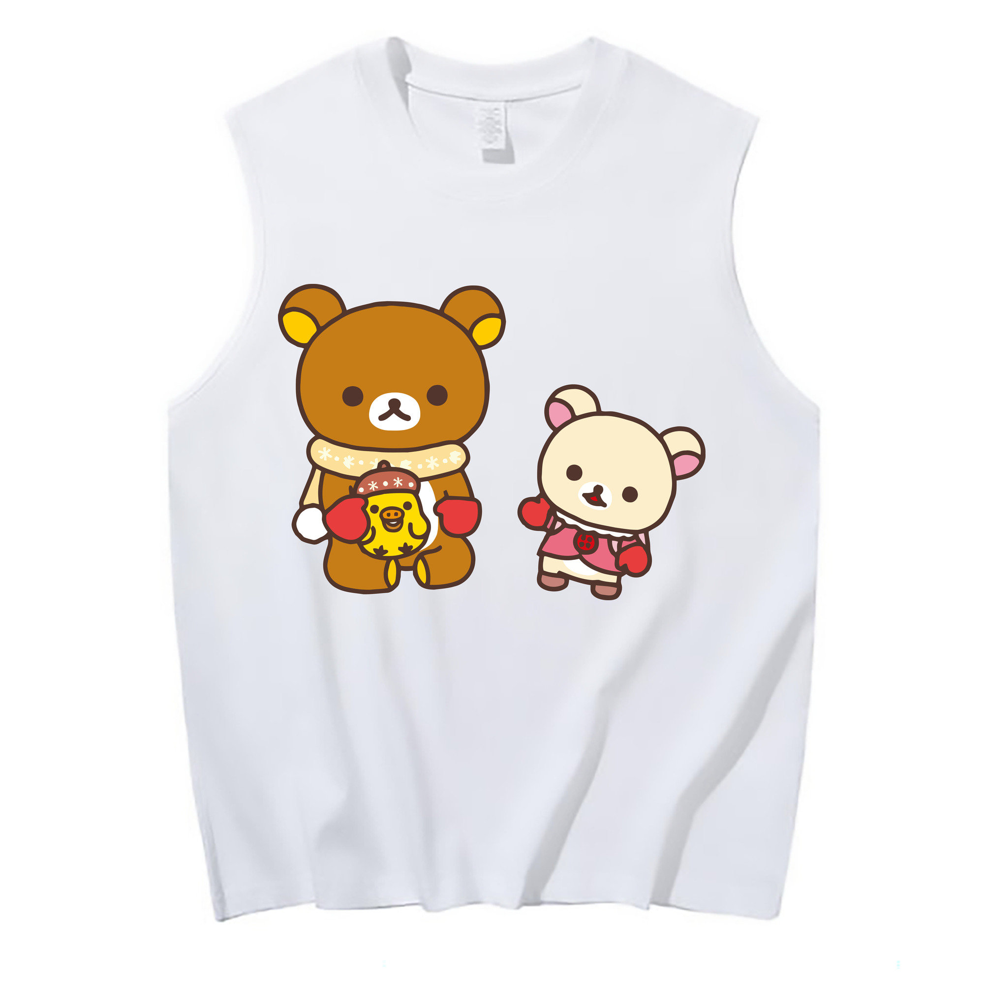（画像用） リラックマ リラックマ キイロイトリ Rilakkuma Korilakkuma Kiiroitori コットン100％タンクトップ（フロントプリント）
