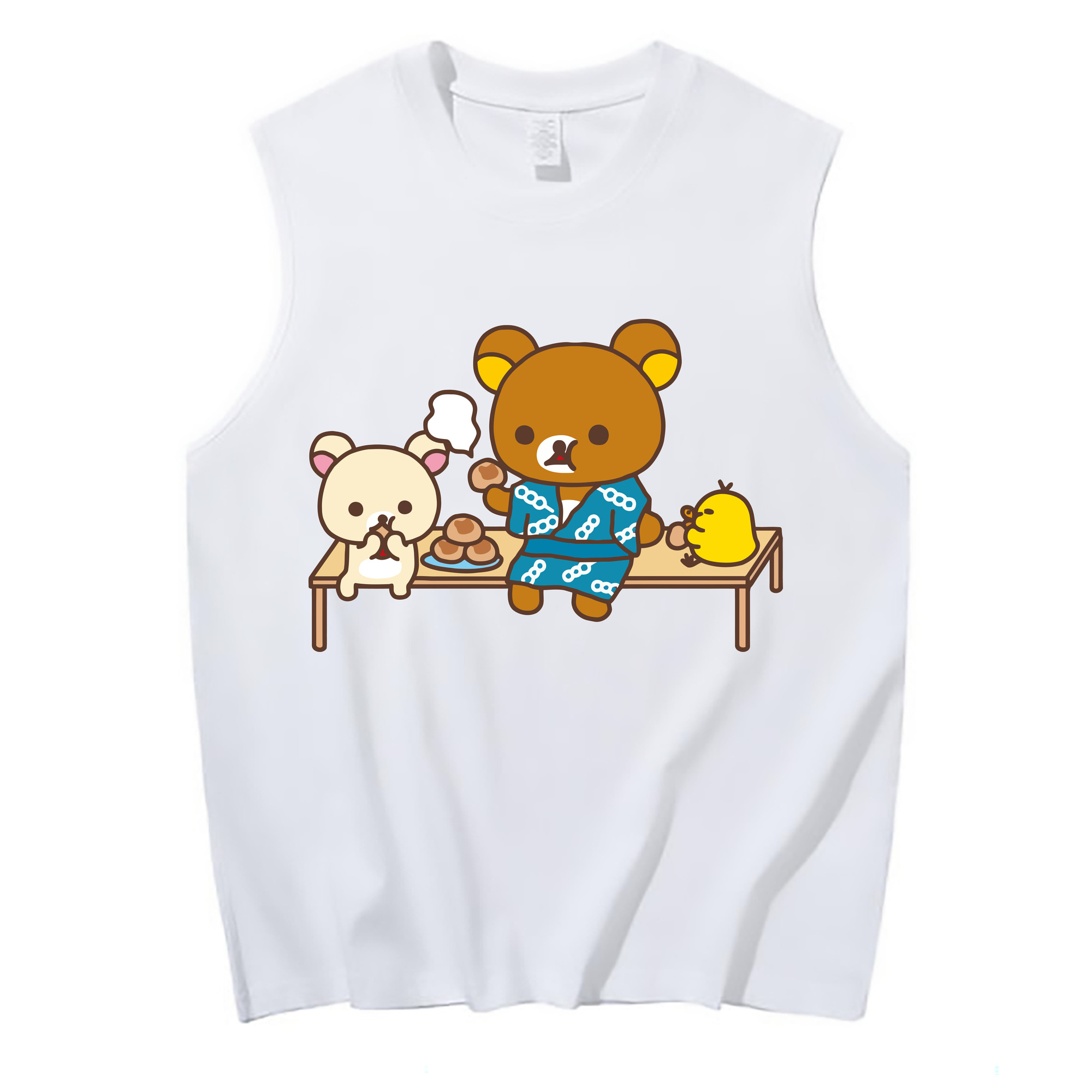（画像用） リラックマ リラックマ キイロイトリ Rilakkuma Korilakkuma Kiiroitori コットン100％タンクトップ（フロントプリント）