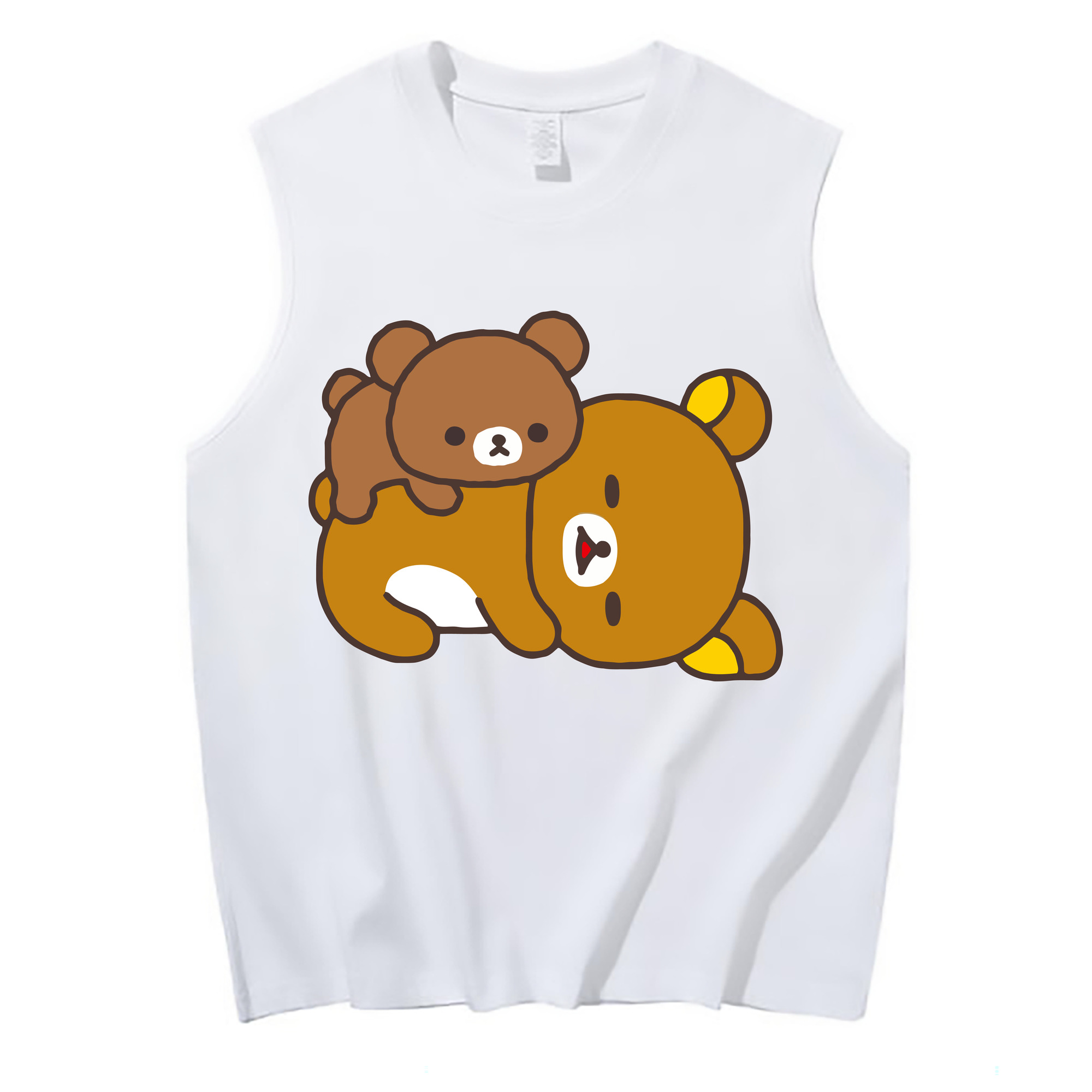 （画像用） リラックマ リラックマ キイロイトリ Rilakkuma Korilakkuma Kiiroitori コットン100％タンクトップ（フロントプリント）
