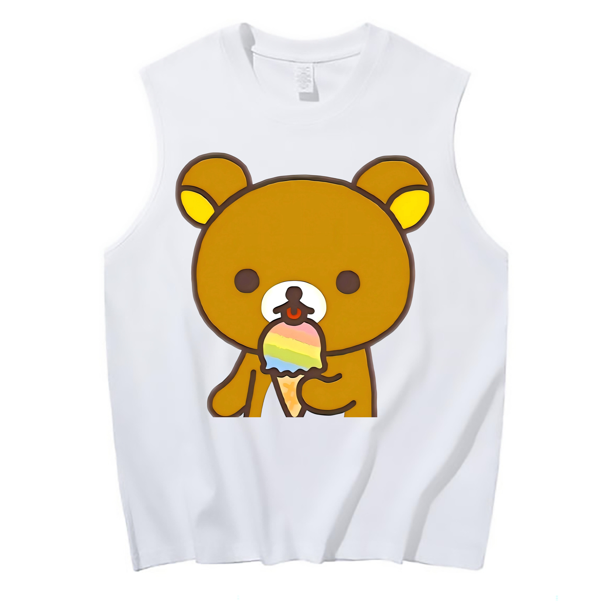 （画像用） リラックマ リラックマ キイロイトリ Rilakkuma Korilakkuma Kiiroitori コットン100％タンクトップ（フロントプリント）