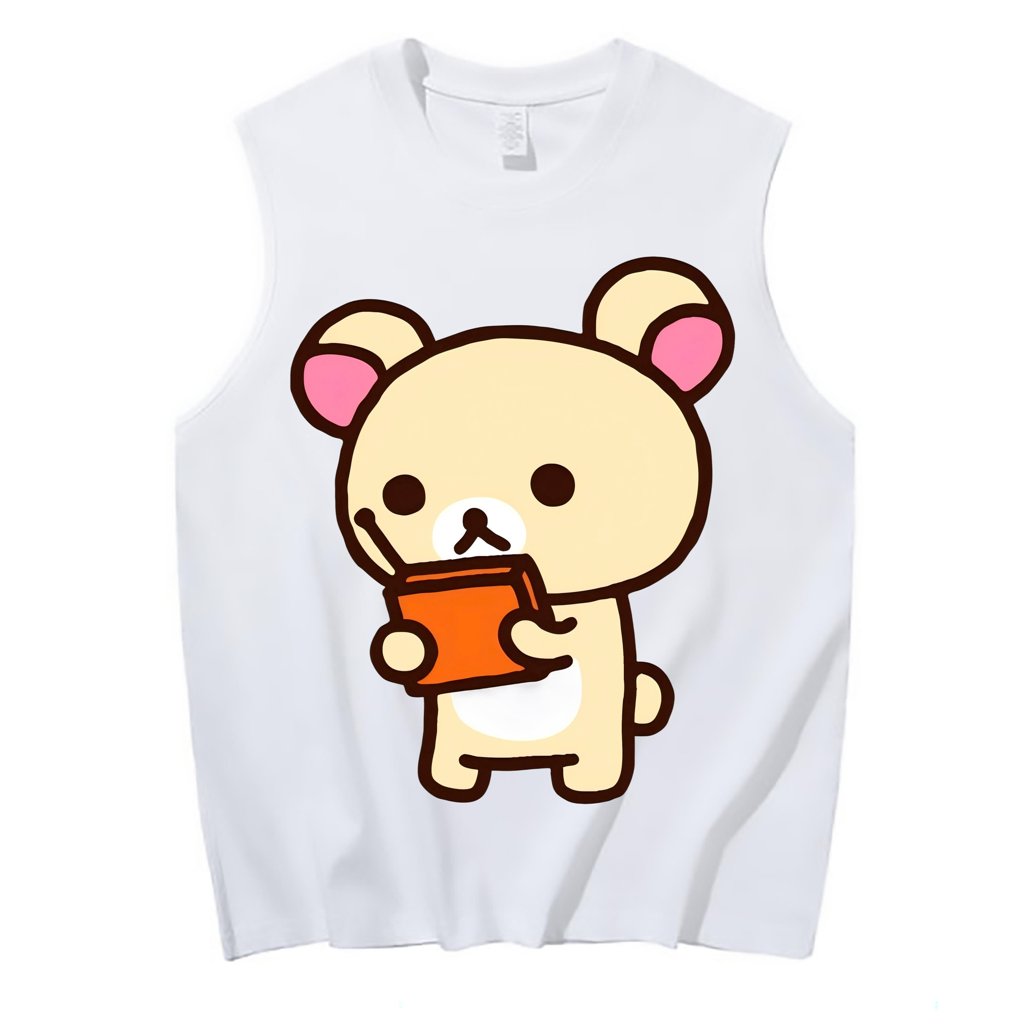 （画像用） リラックマ リラックマ キイロイトリ Rilakkuma Korilakkuma Kiiroitori コットン100％タンクトップ（フロントプリント）