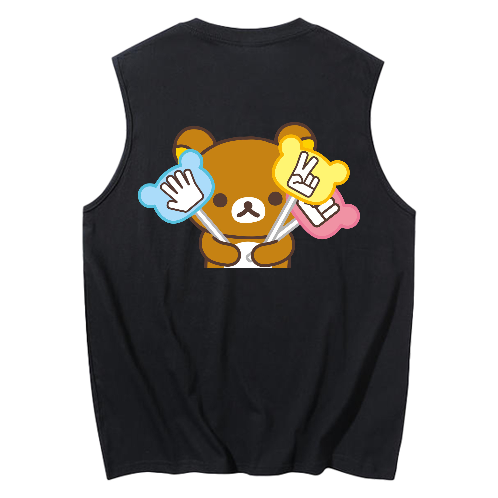 （画像用） リラックマ リラックマ キイロイトリ Rilakkuma Korilakkuma Kiiroitori コットン100％タンクトップ（背面プリント）