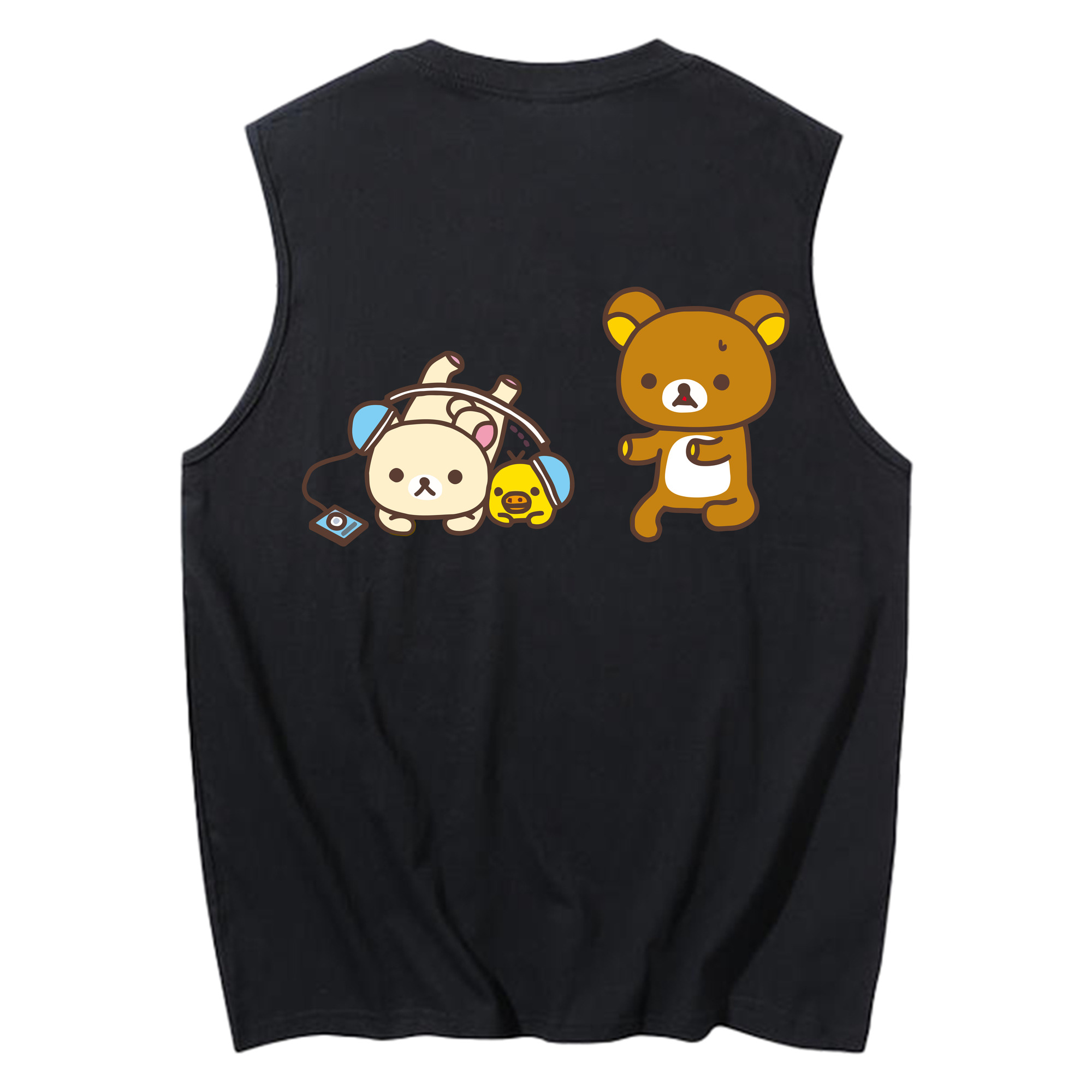 （画像用） リラックマ リラックマ キイロイトリ Rilakkuma Korilakkuma Kiiroitori コットン100％タンクトップ（背面プリント）