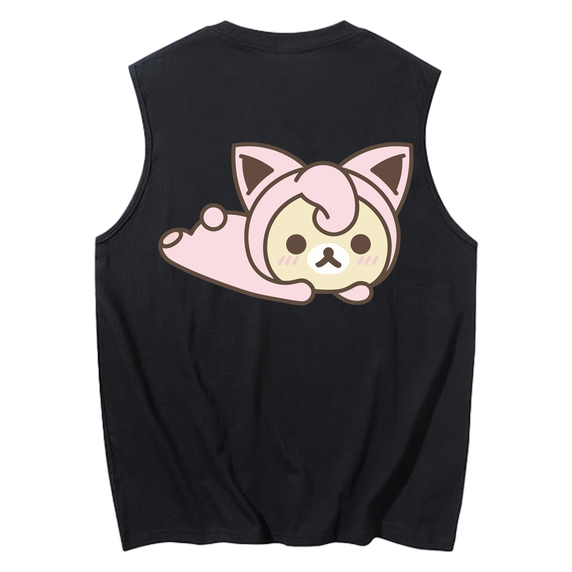 （画像用） リラックマ リラックマ キイロイトリ Rilakkuma Korilakkuma Kiiroitori コットン100％タンクトップ（背面プリント）