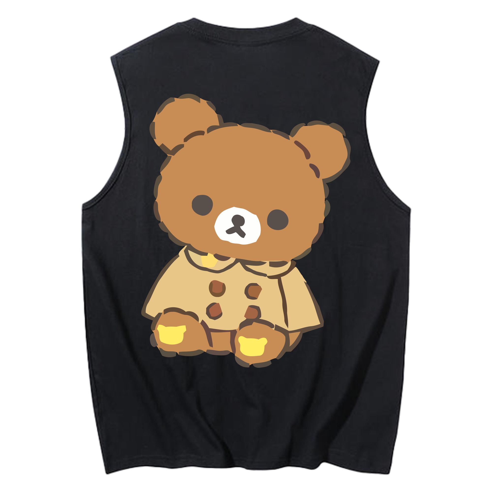 （画像用） リラックマ リラックマ キイロイトリ Rilakkuma Korilakkuma Kiiroitori コットン100％タンクトップ（背面プリント）