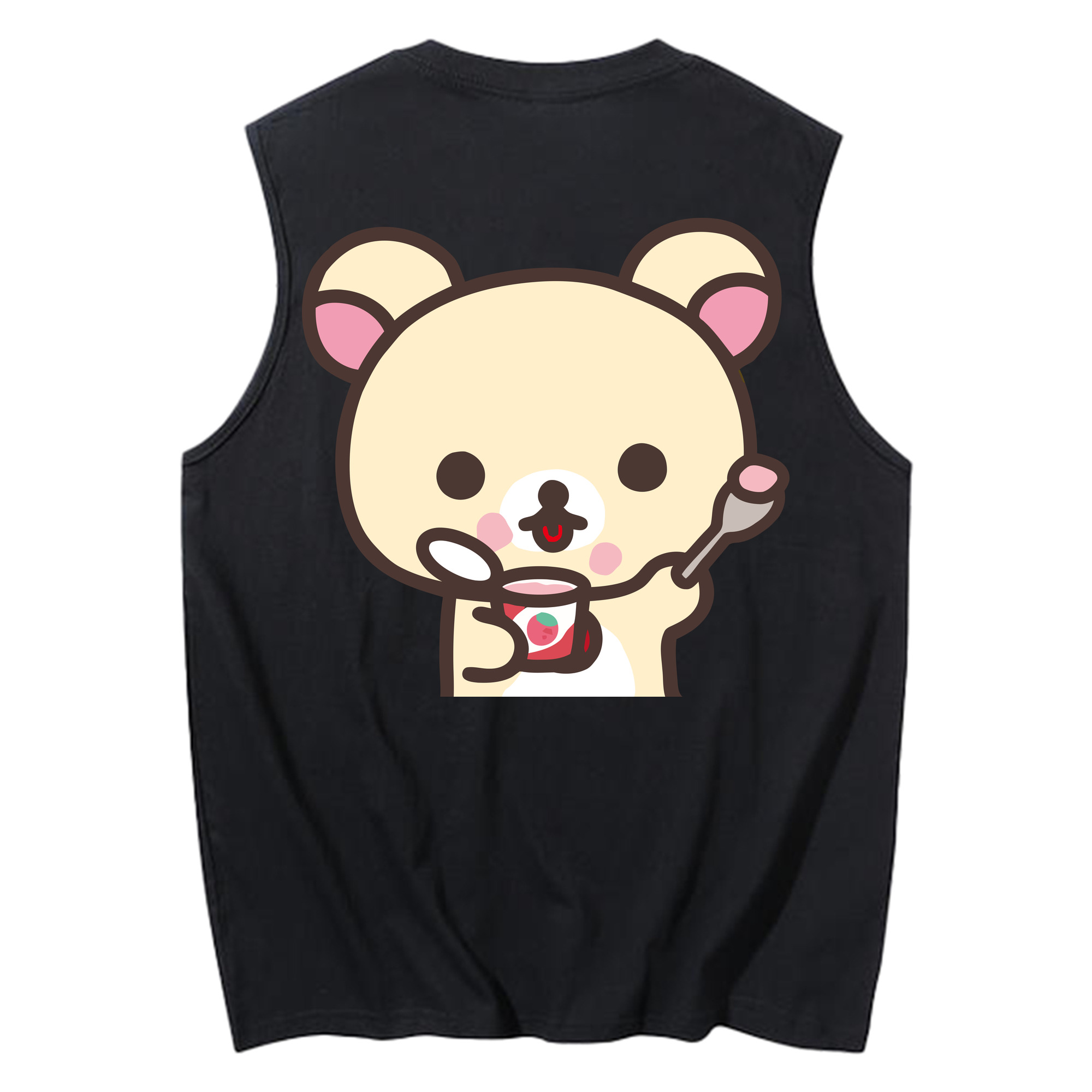 （画像用） リラックマ リラックマ キイロイトリ Rilakkuma Korilakkuma Kiiroitori コットン100％タンクトップ（背面プリント）