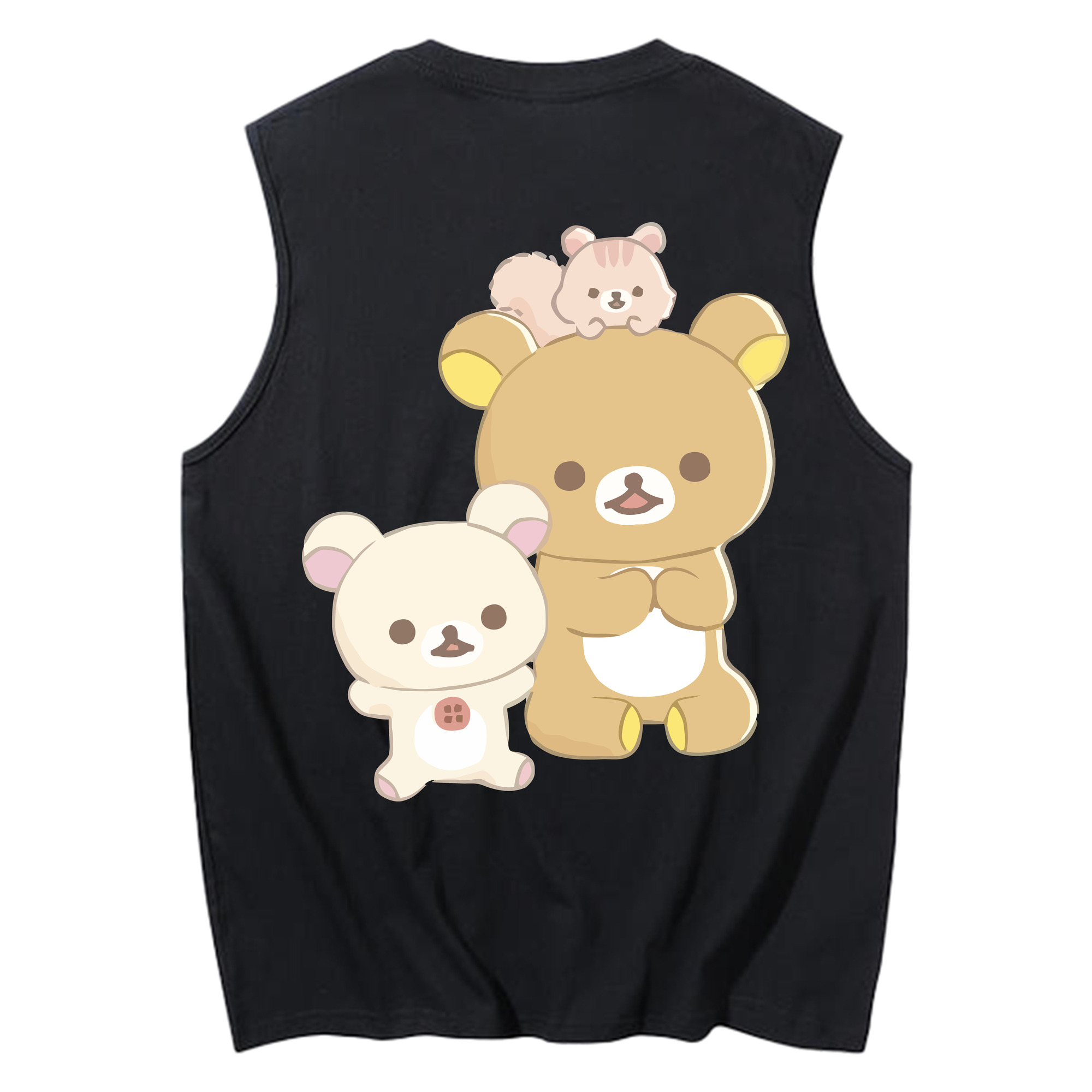 （画像用） リラックマ リラックマ キイロイトリ Rilakkuma Korilakkuma Kiiroitori コットン100％タンクトップ（背面プリント）