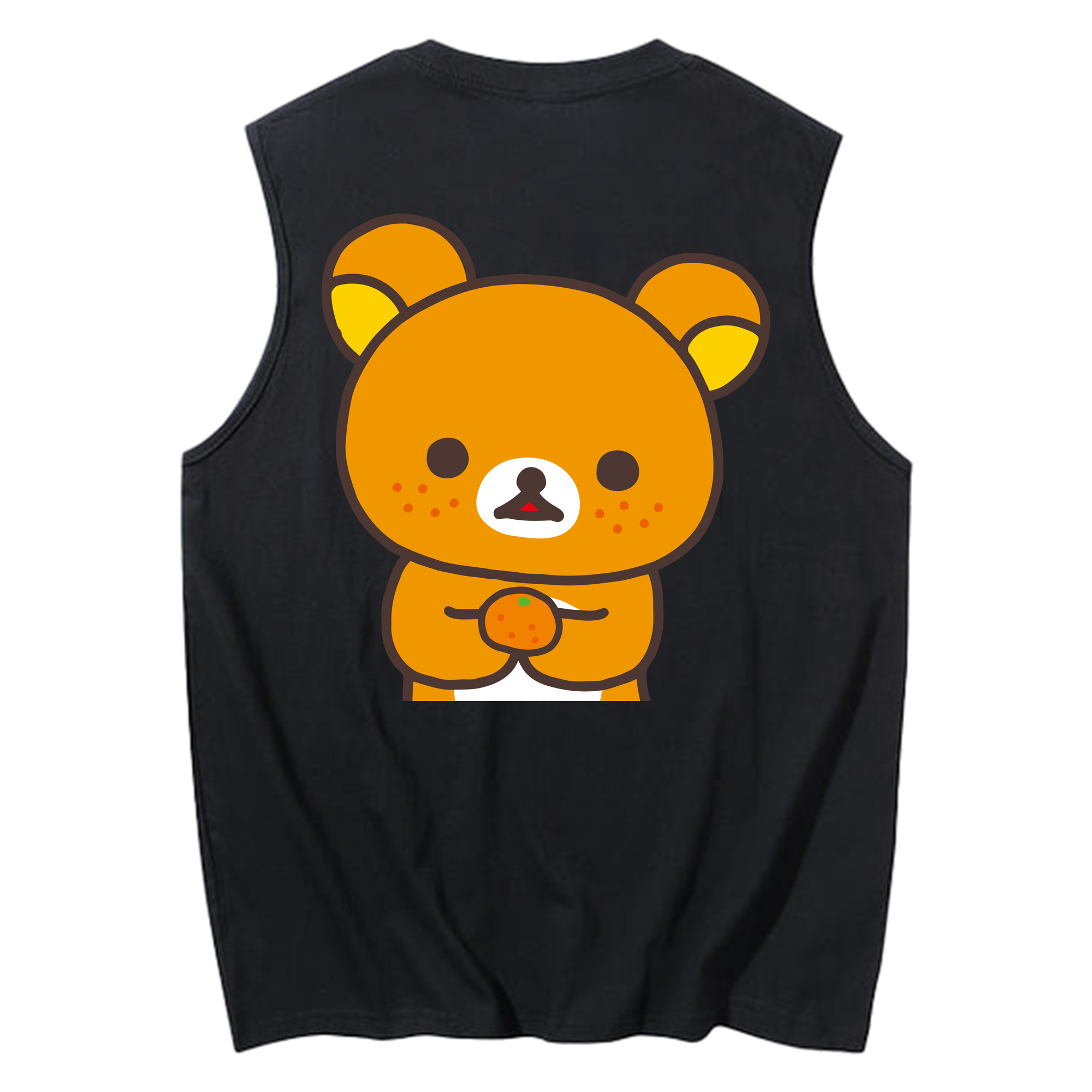 （画像用） リラックマ リラックマ キイロイトリ Rilakkuma Korilakkuma Kiiroitori コットン100％タンクトップ（背面プリント）