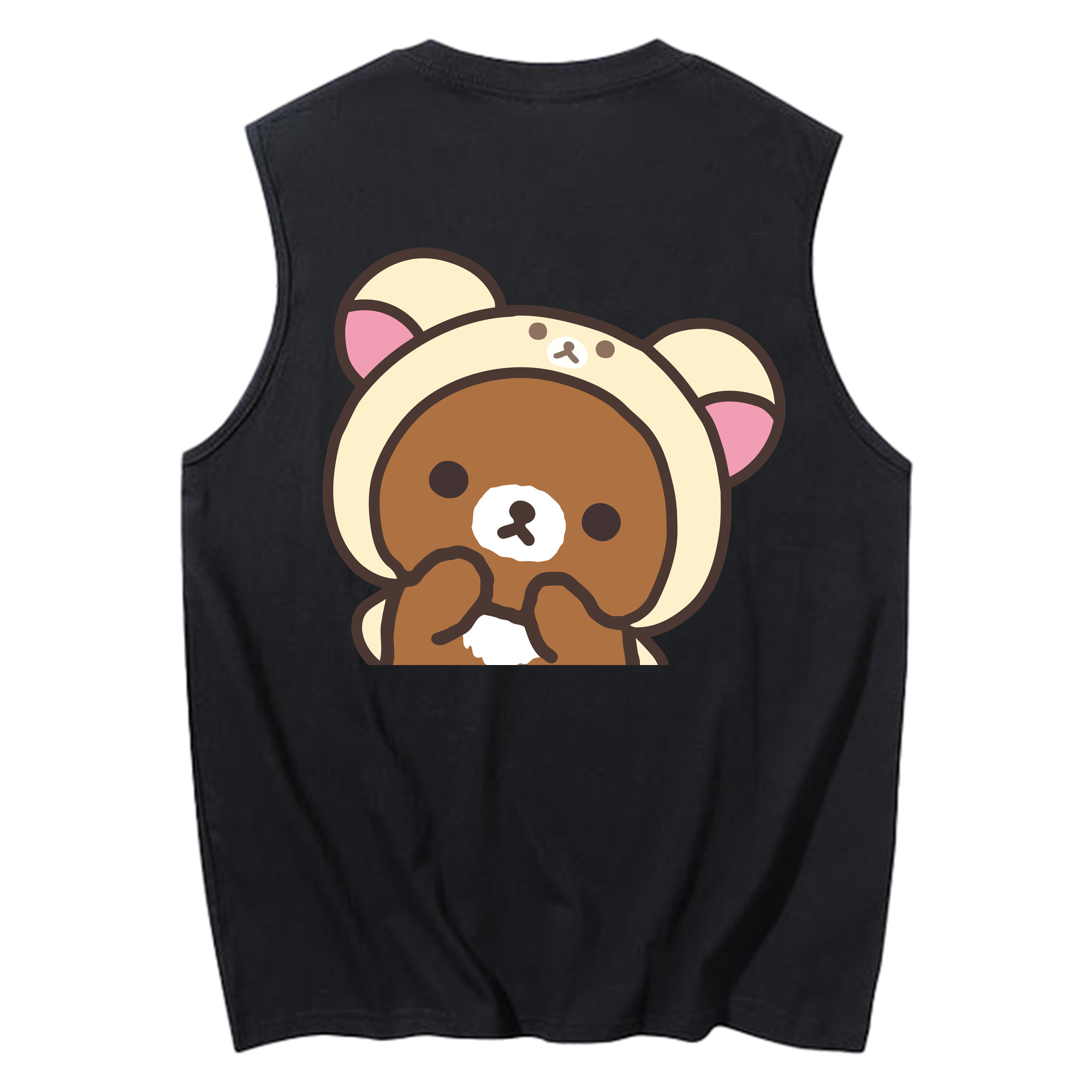 （画像用） リラックマ リラックマ キイロイトリ Rilakkuma Korilakkuma Kiiroitori コットン100％タンクトップ（背面プリント）