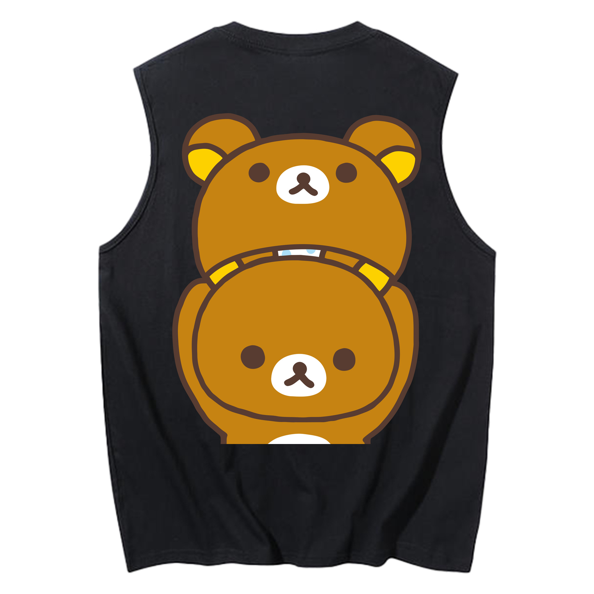 （画像用） リラックマ リラックマ キイロイトリ Rilakkuma Korilakkuma Kiiroitori コットン100％タンクトップ（背面プリント）