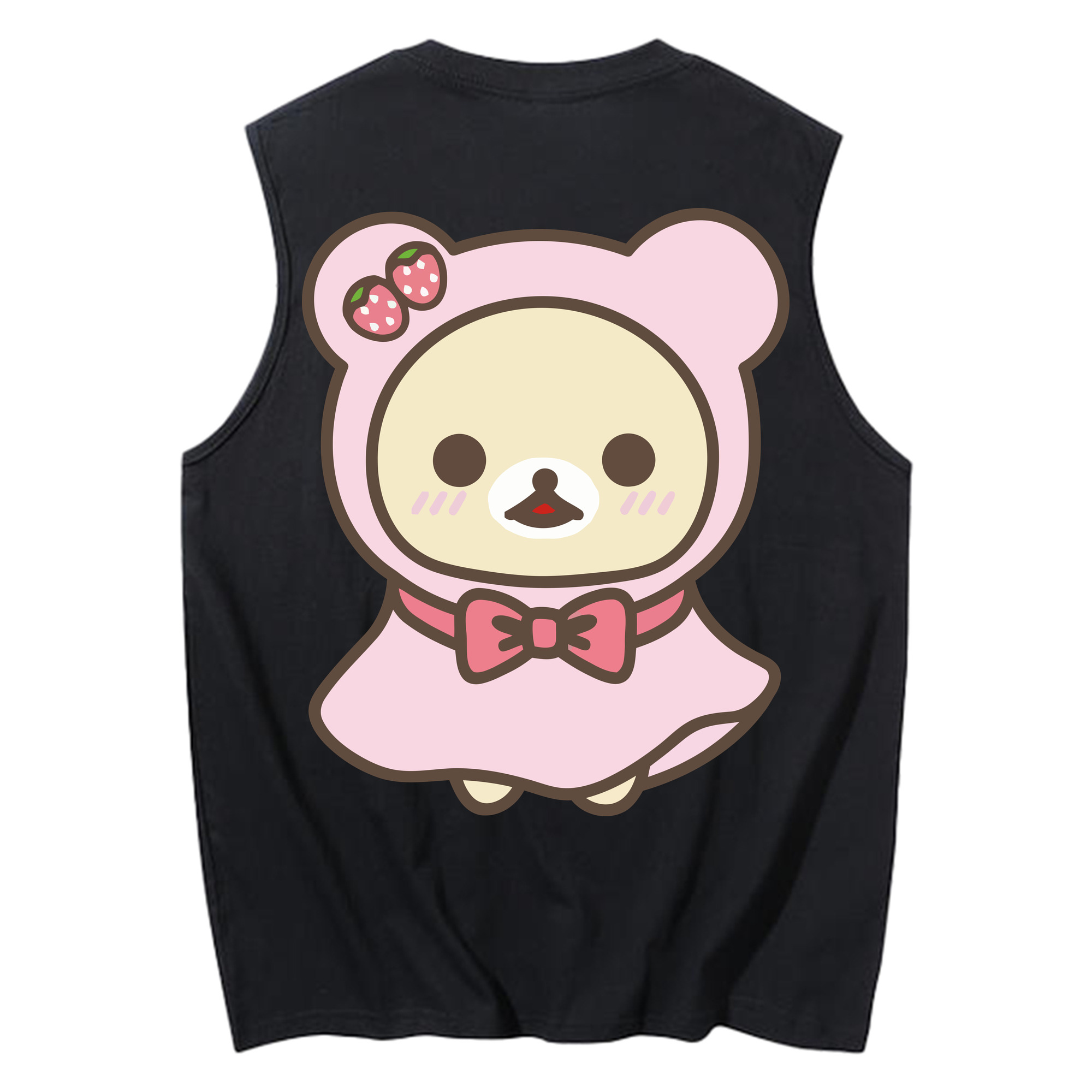 （画像用） リラックマ リラックマ キイロイトリ Rilakkuma Korilakkuma Kiiroitori コットン100％タンクトップ（背面プリント）