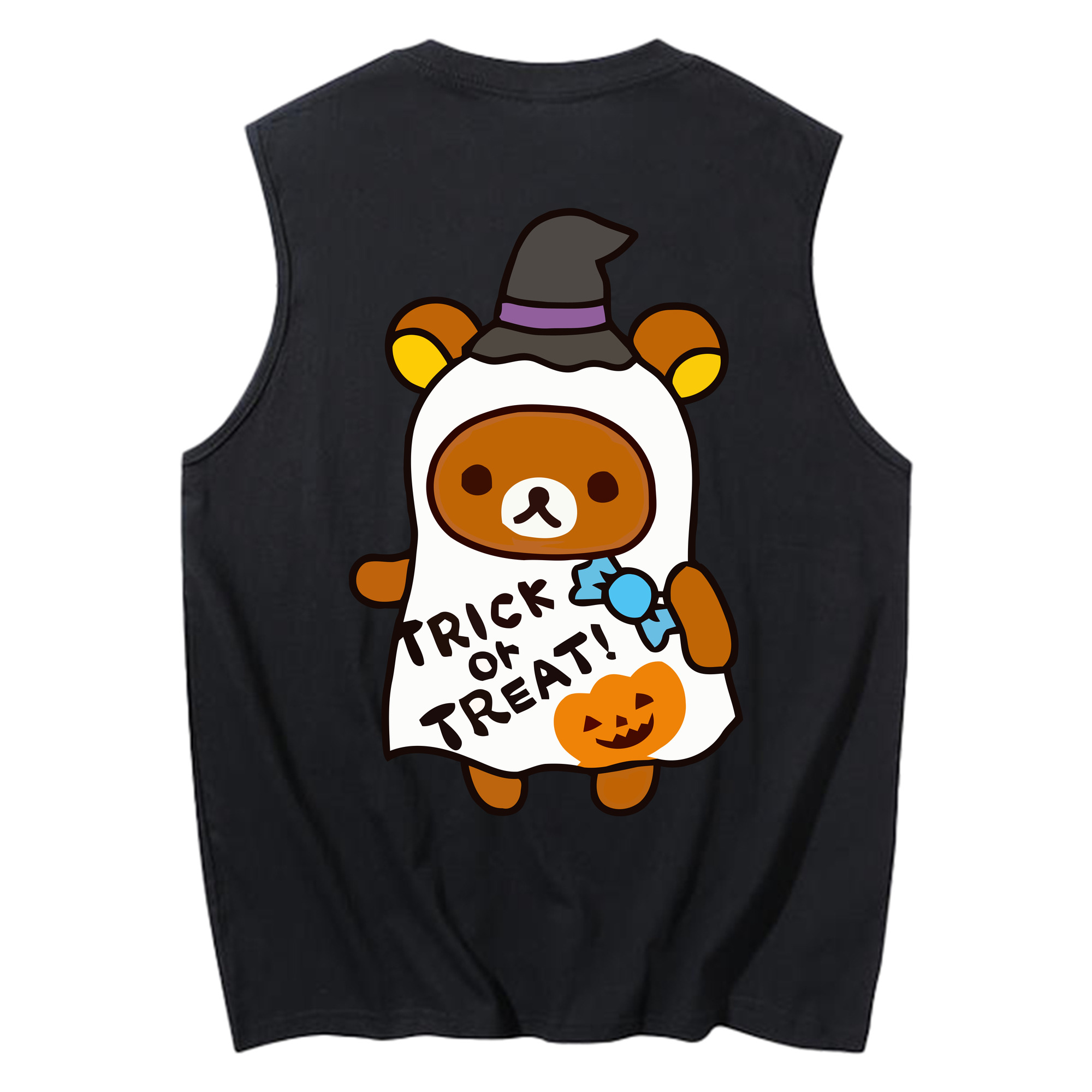 （画像用） リラックマ リラックマ キイロイトリ Rilakkuma Korilakkuma Kiiroitori コットン100％タンクトップ（背面プリント）