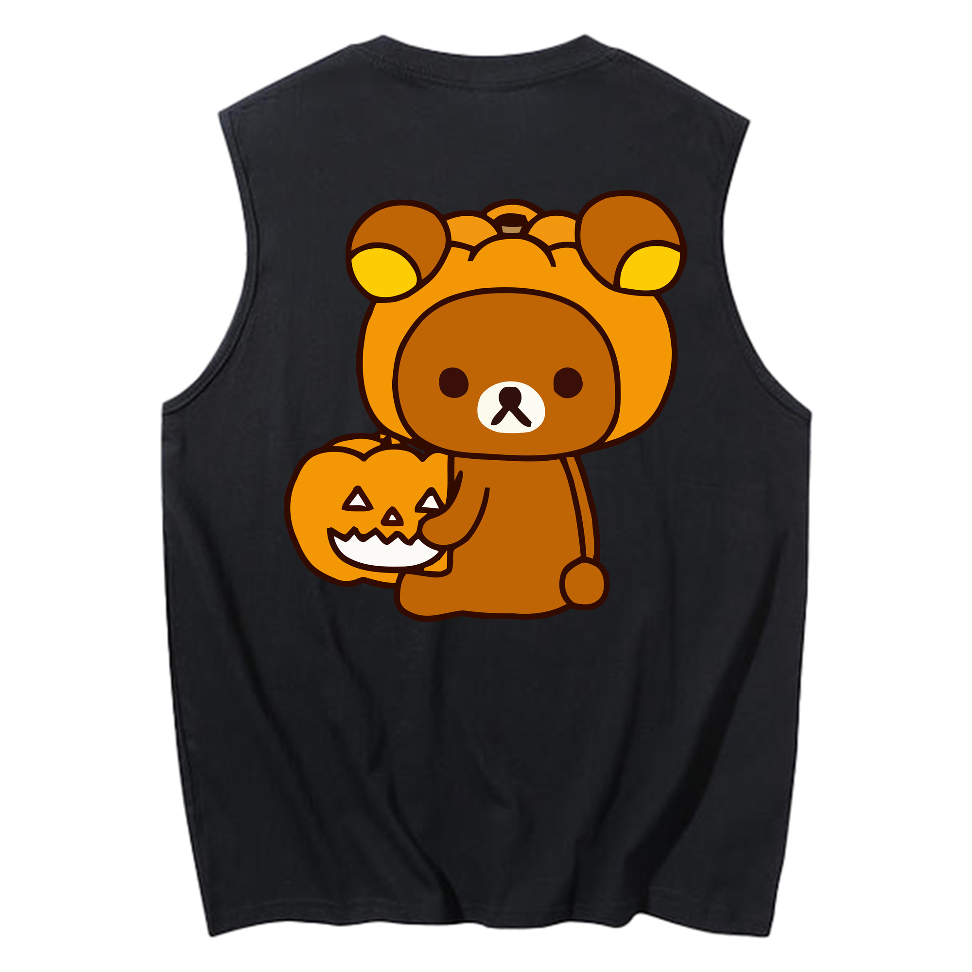 （画像用） リラックマ リラックマ キイロイトリ Rilakkuma Korilakkuma Kiiroitori コットン100％タンクトップ（背面プリント）